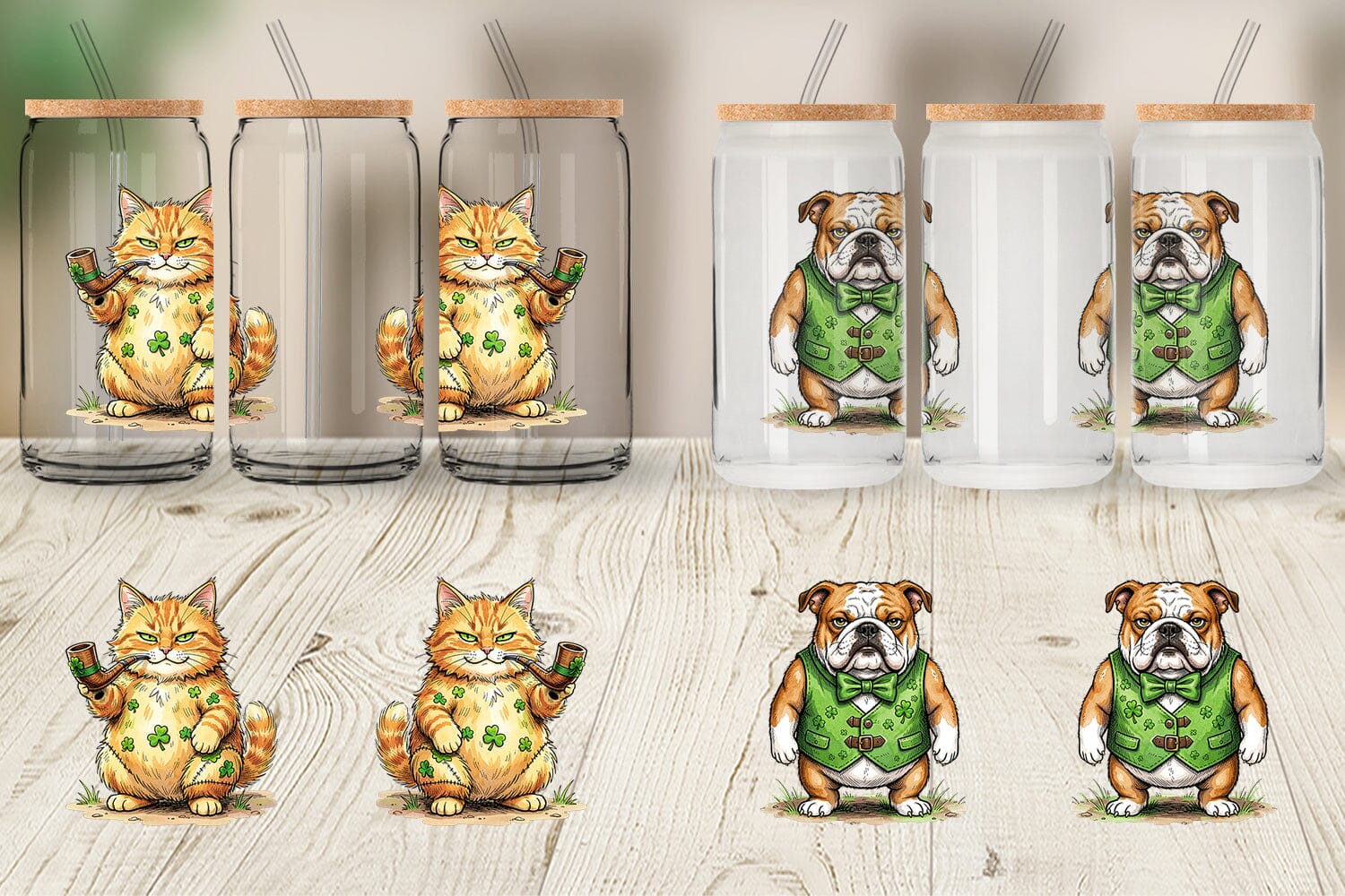 Glass Can St Paddys Animal Friends - Image 2