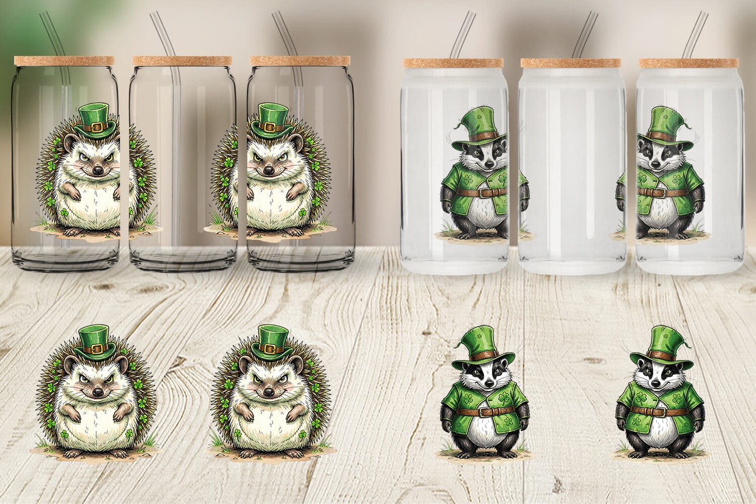 Glass Can St Paddys Animal Friends - Image 5
