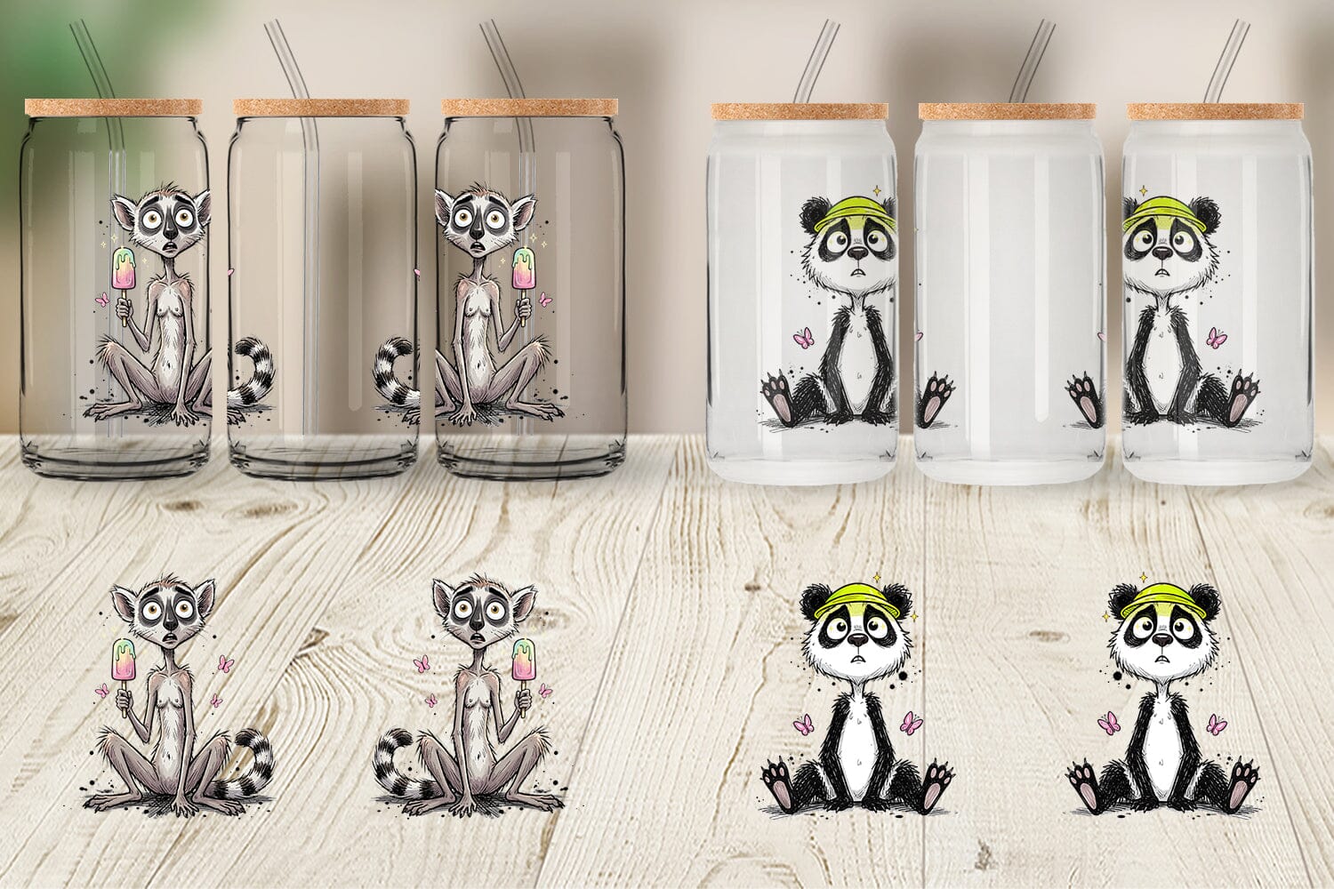 Glass Can Summer Animal Sketch Party - Image 2