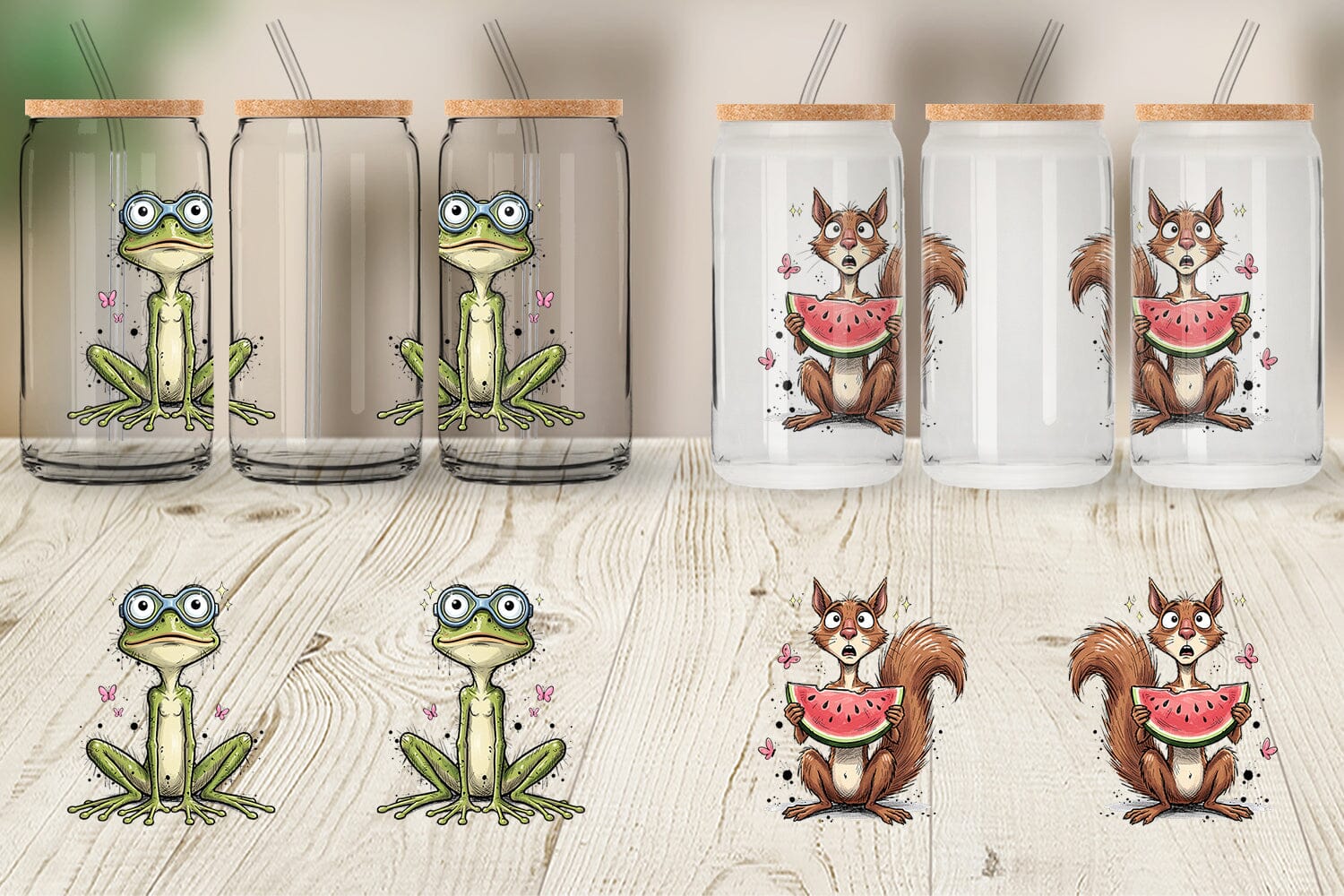 Glass Can Summer Animal Sketch Party - Image 4