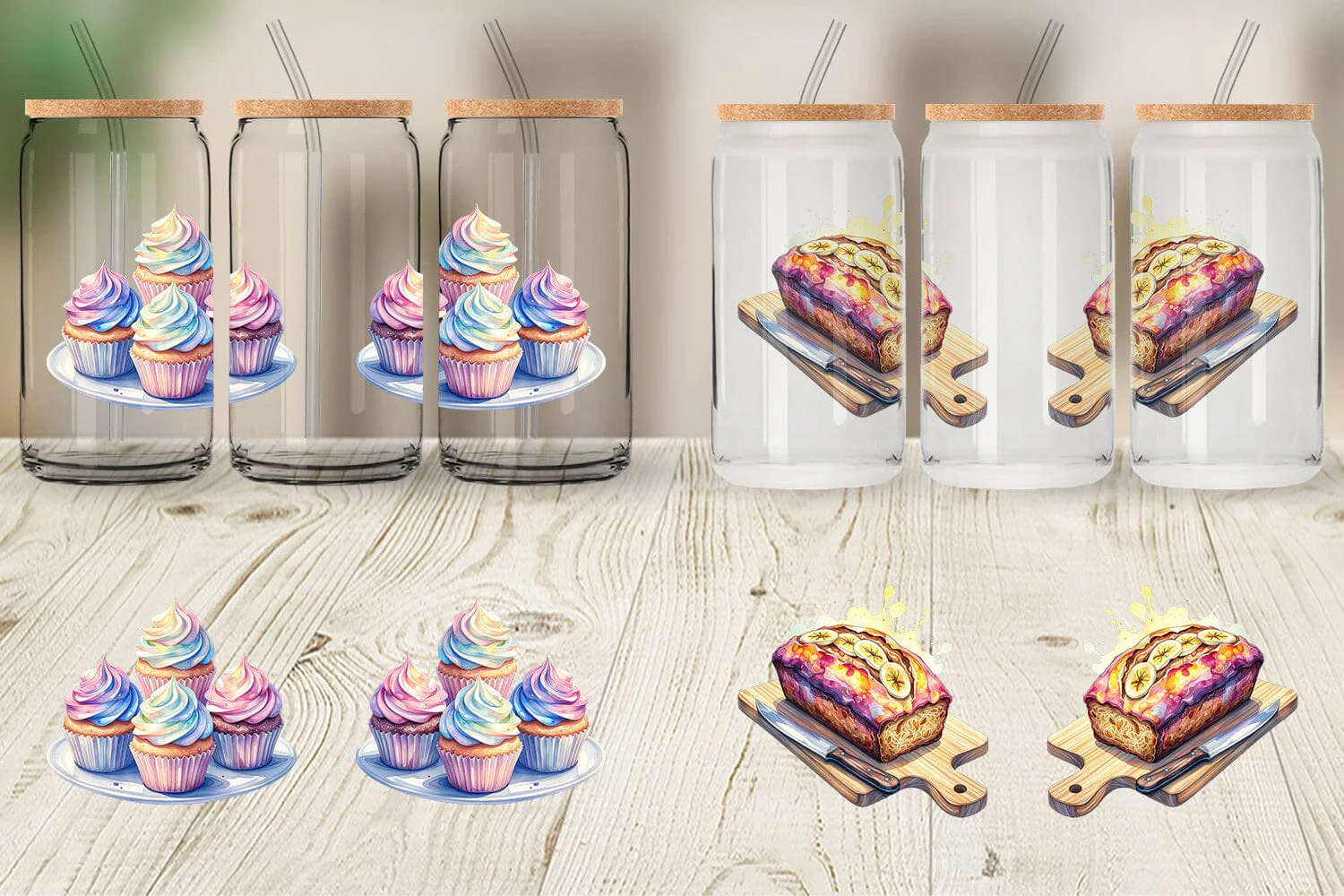 Glass Can Sweet Watercolor Cakes & Pies - Image 3