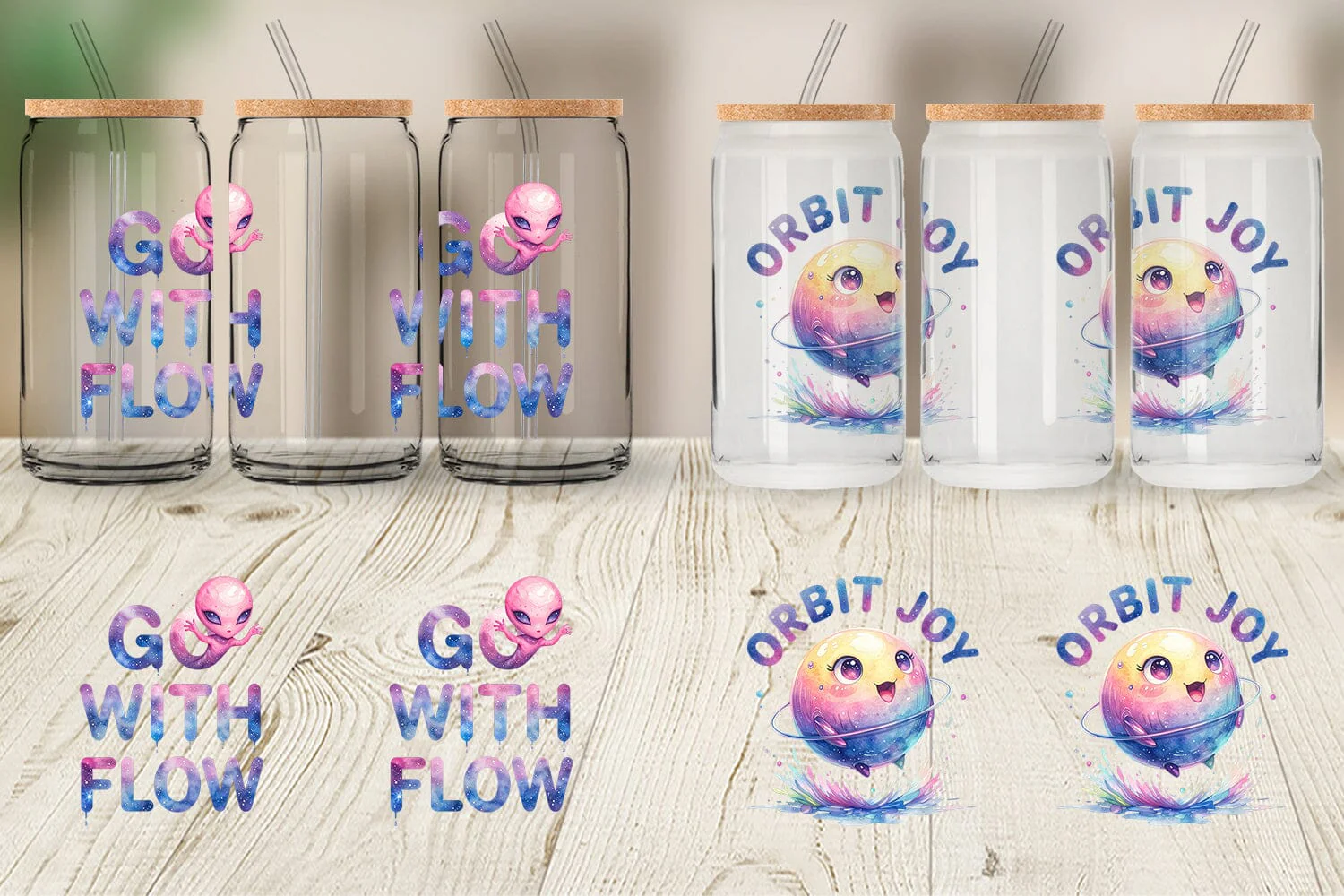 Glass Can Watercolor Alien Quote - Image 2