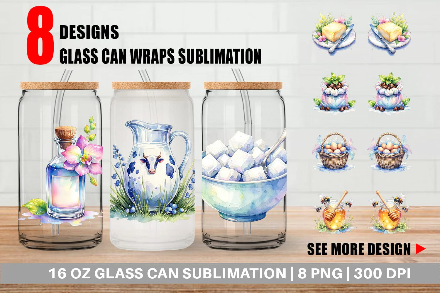 Glass Can Watercolor Baking Essentials