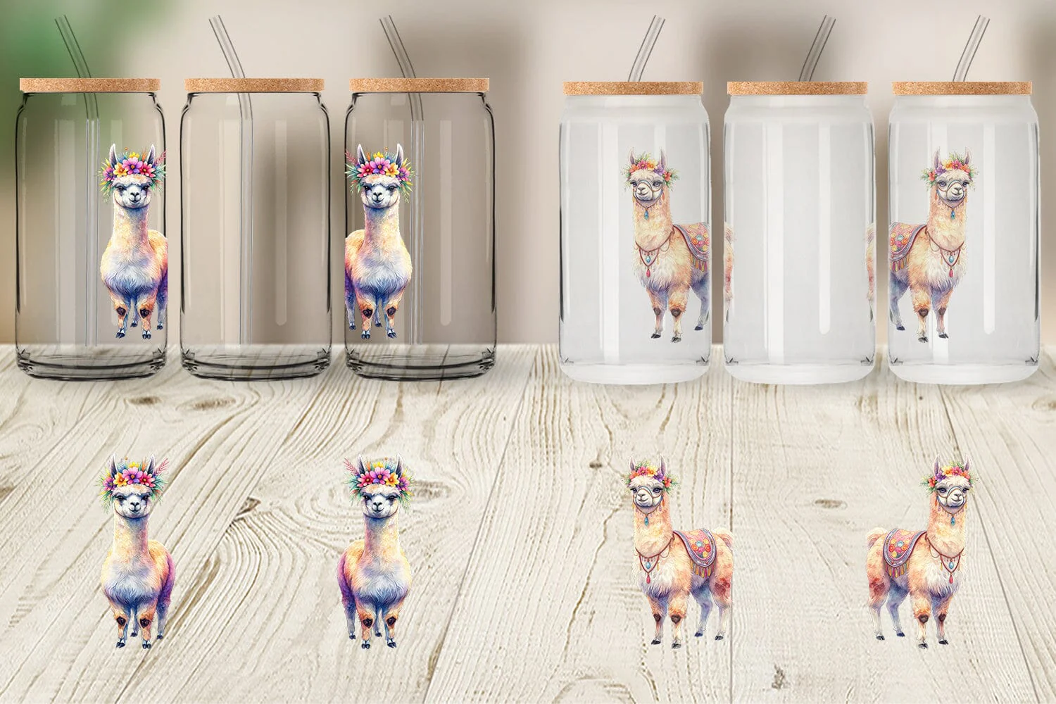 Glass Can Watercolor Boho Highland Cow And Friends - Image 4