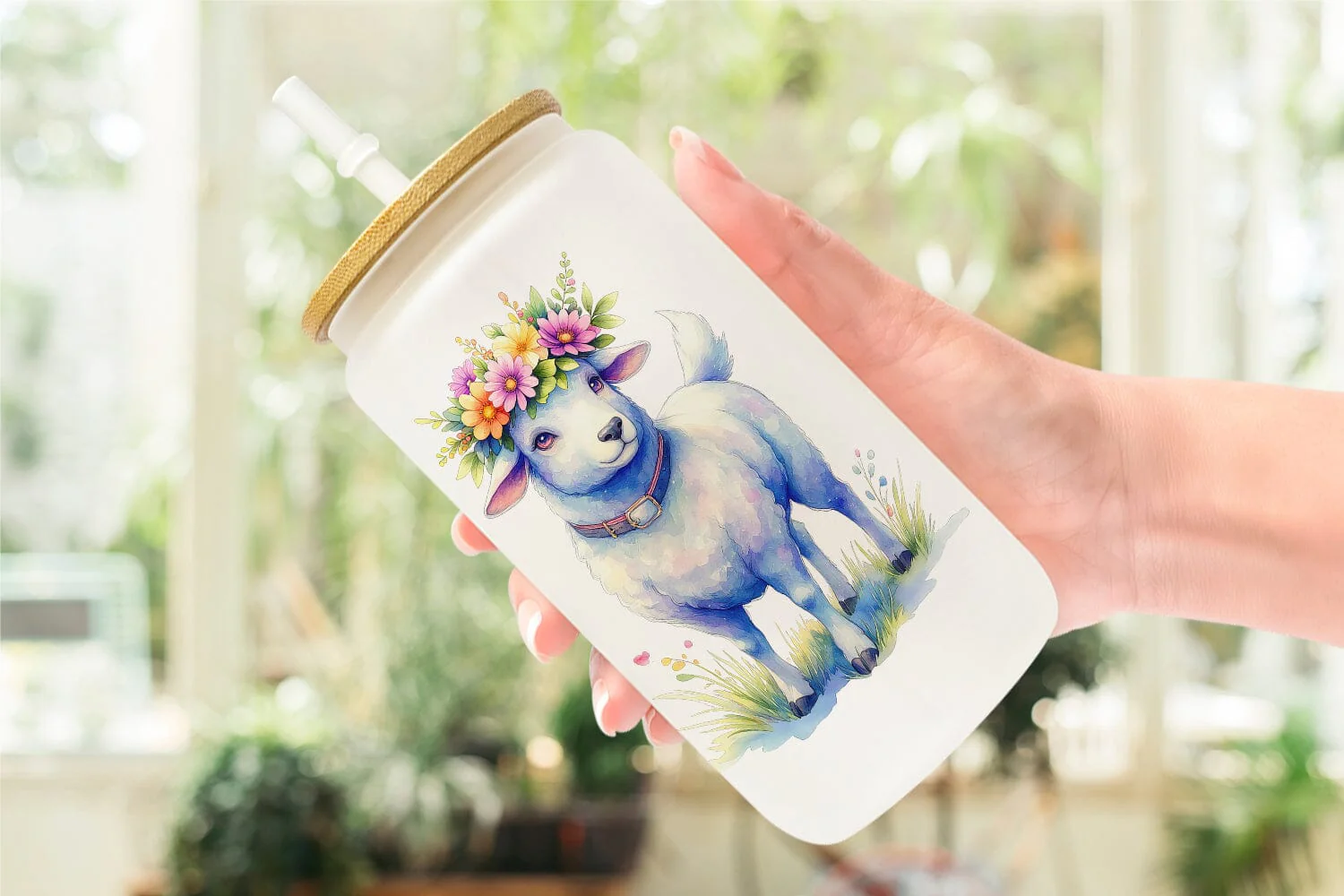 Glass Can Watercolor Boho Highland Cow And Friends - Image 6