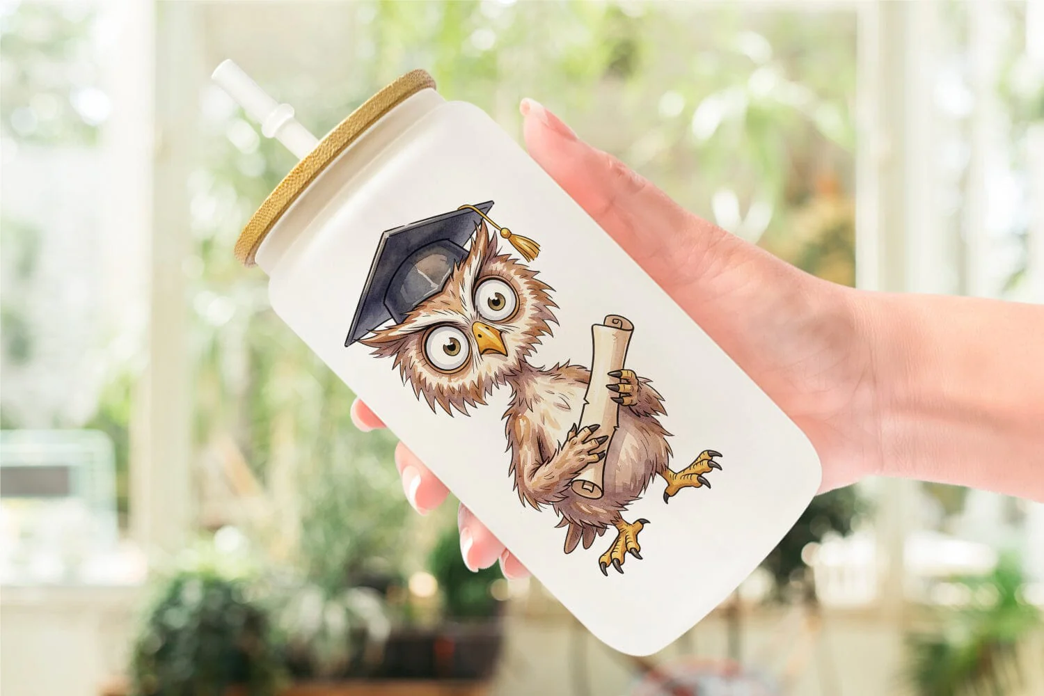 Glass Can Watercolor Chaotic Animal Graduation - Image 6