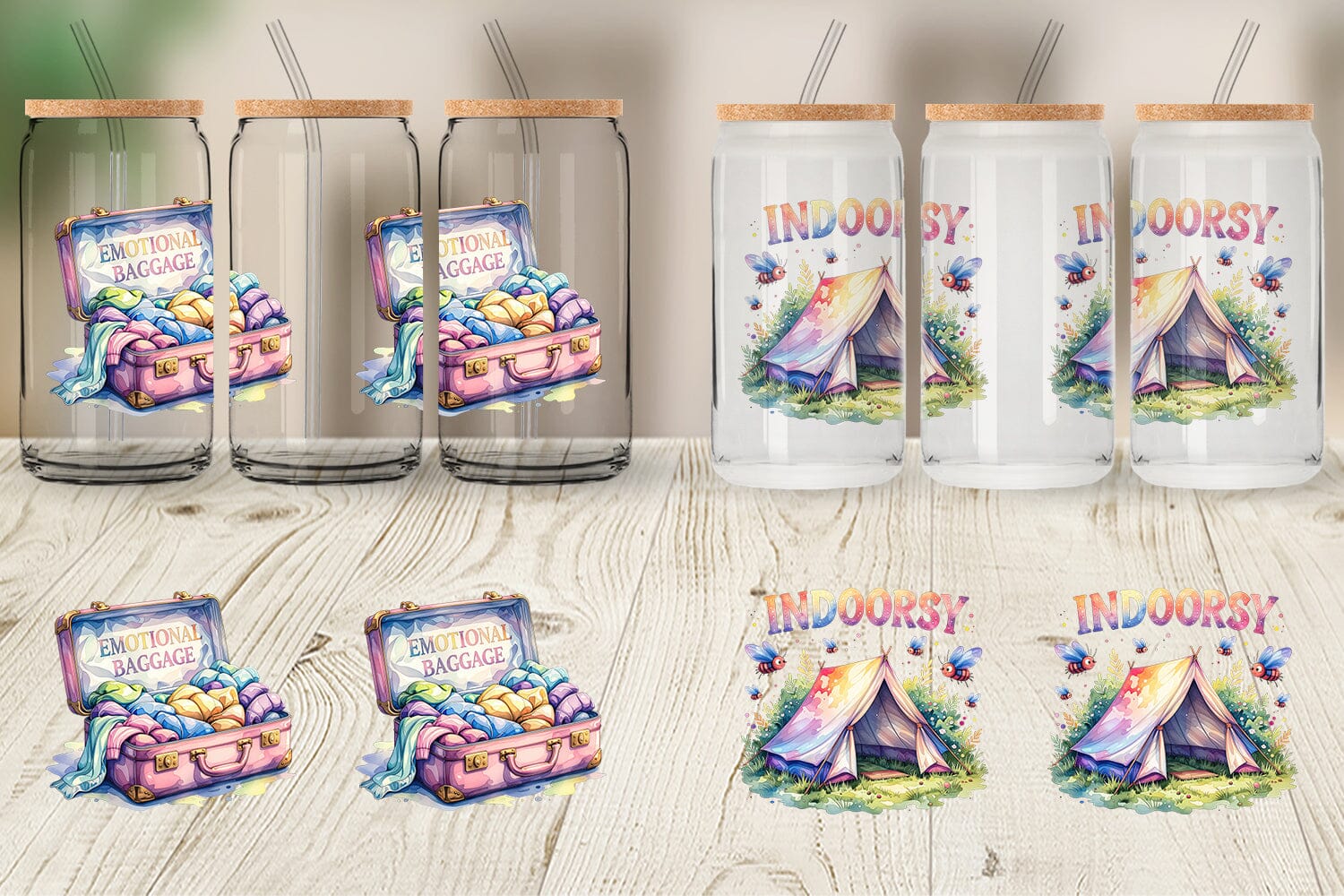 Glass Can Watercolor Cynical Travel And Hiking Art - Image 2
