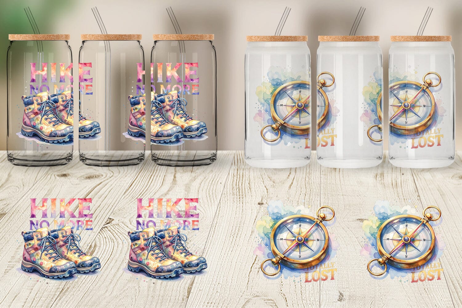 Glass Can Watercolor Cynical Travel And Hiking Art - Image 3