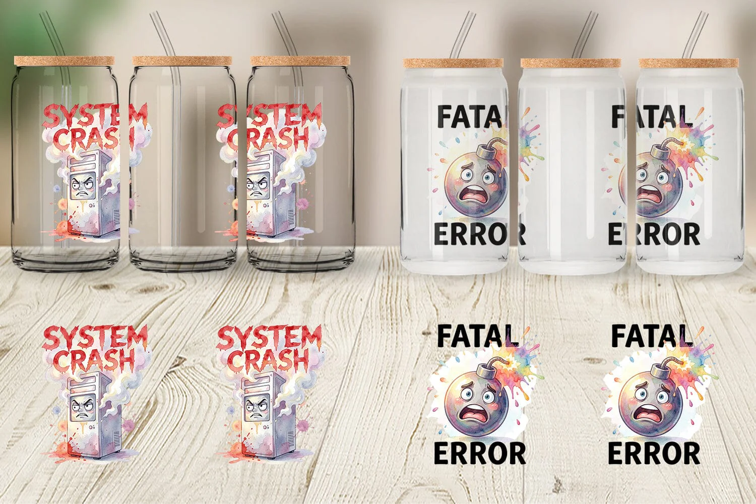 Glass Can Watercolor Funny 90s Tech Quotes - Image 2