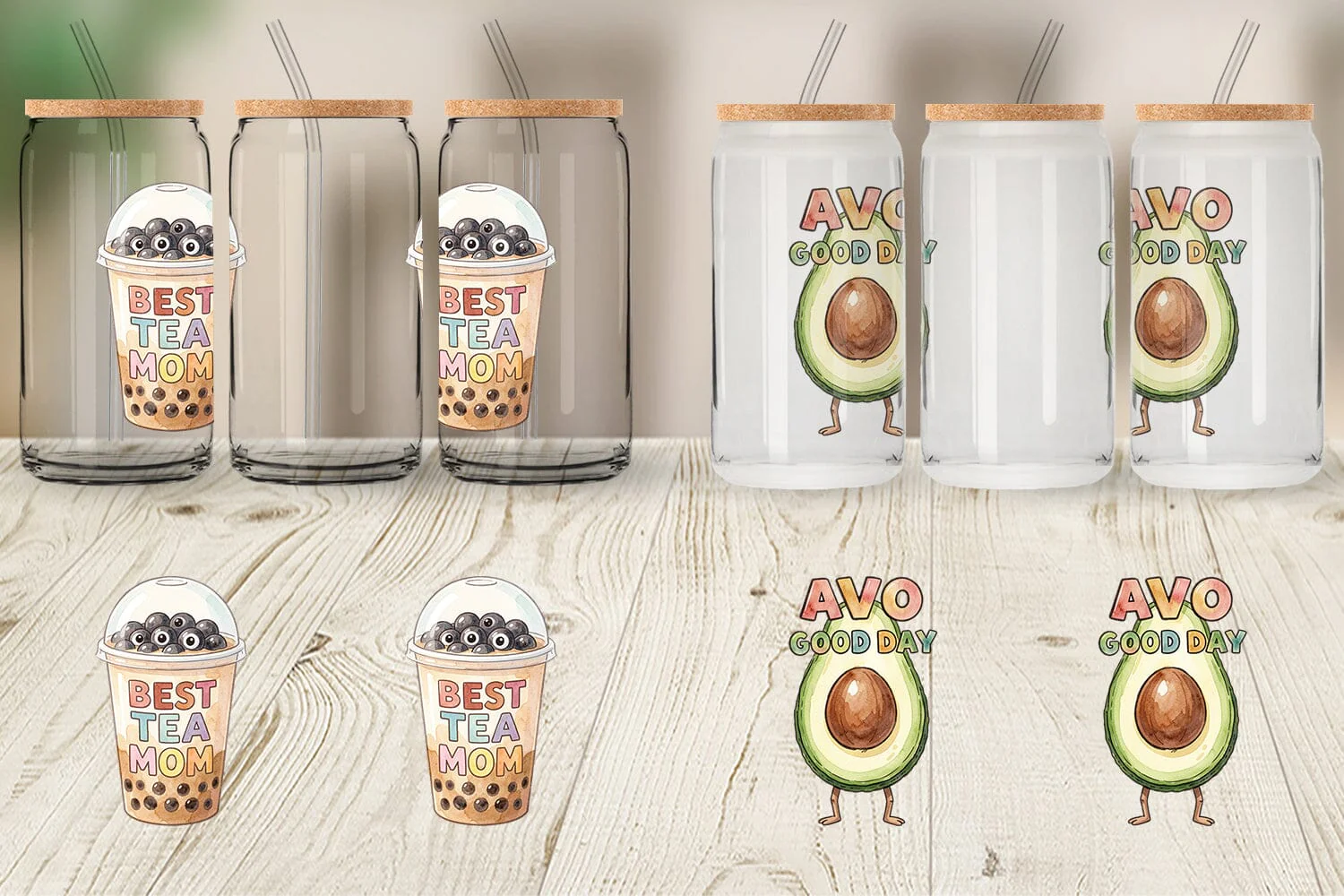 Glass Can Watercolor Funny Foodie Mom Puns Art Quotes - Image 3