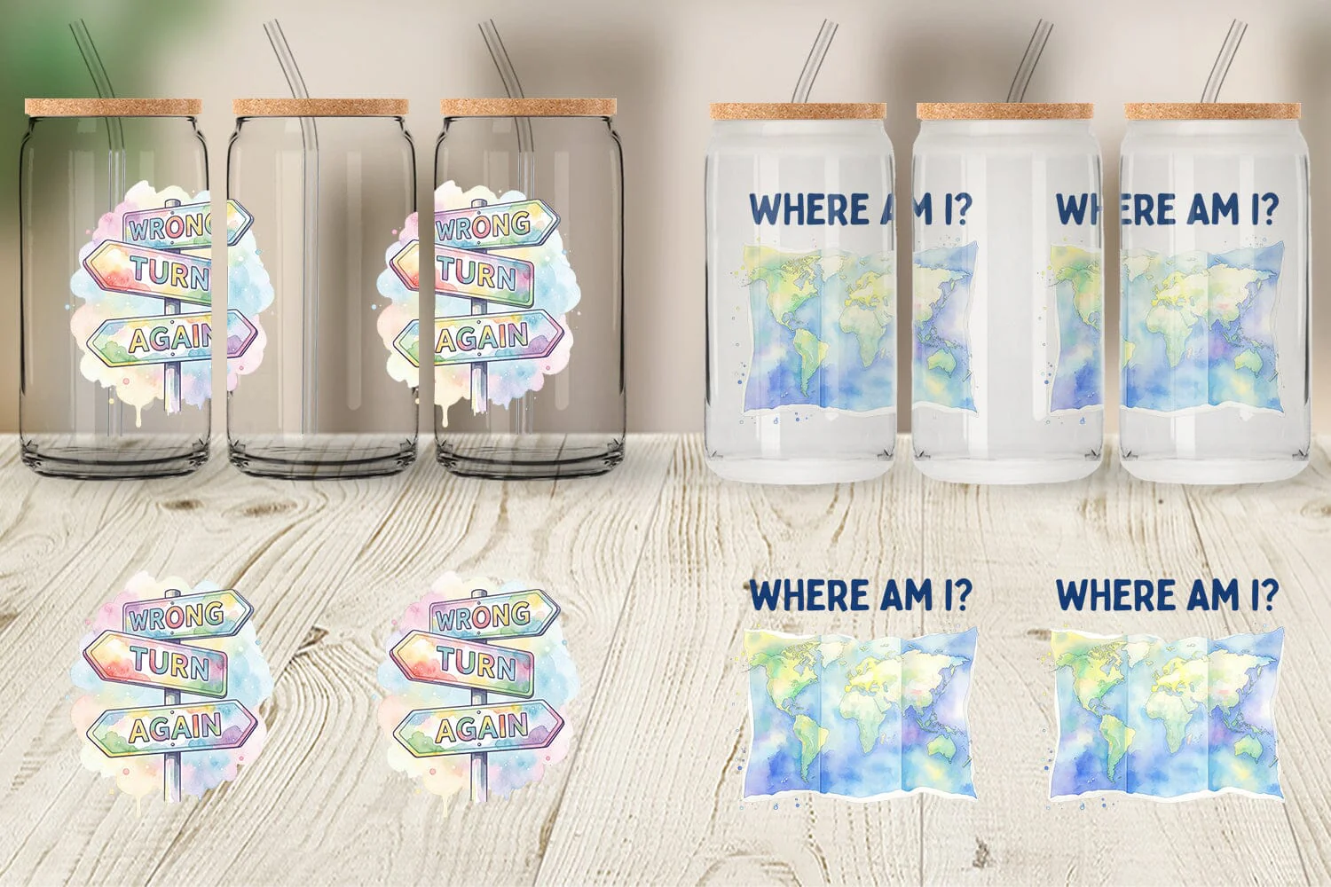 Glass Can Watercolor Funny Lost And Confused Quotes - Image 2