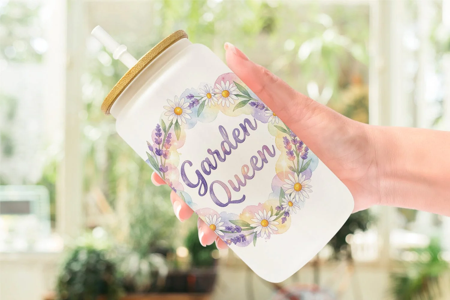 Glass Can Watercolor Grandma Garden Love Quotes - Image 6