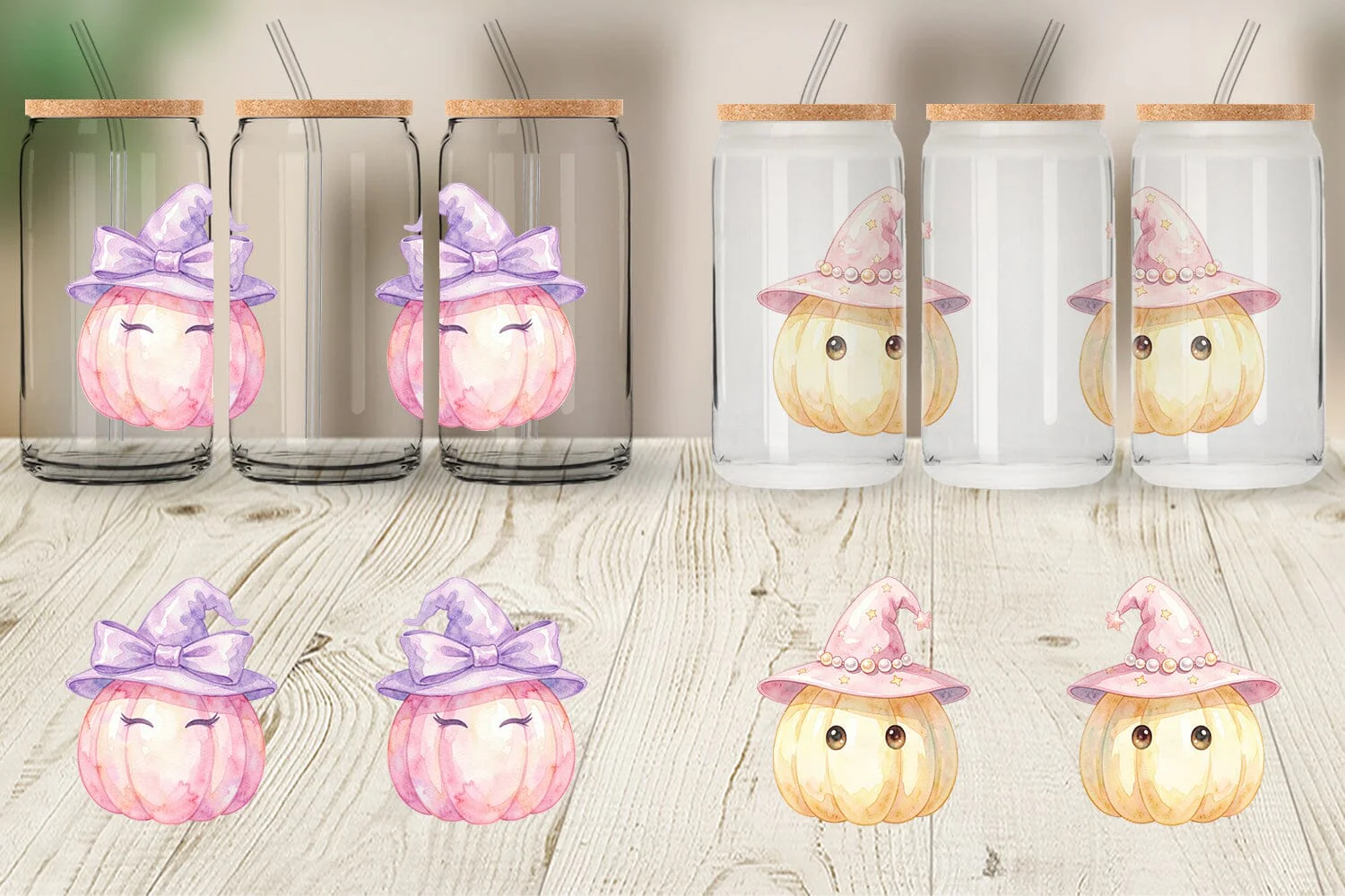Glass Can Watercolor Pastel Fairytale Witch Hat - Image 2