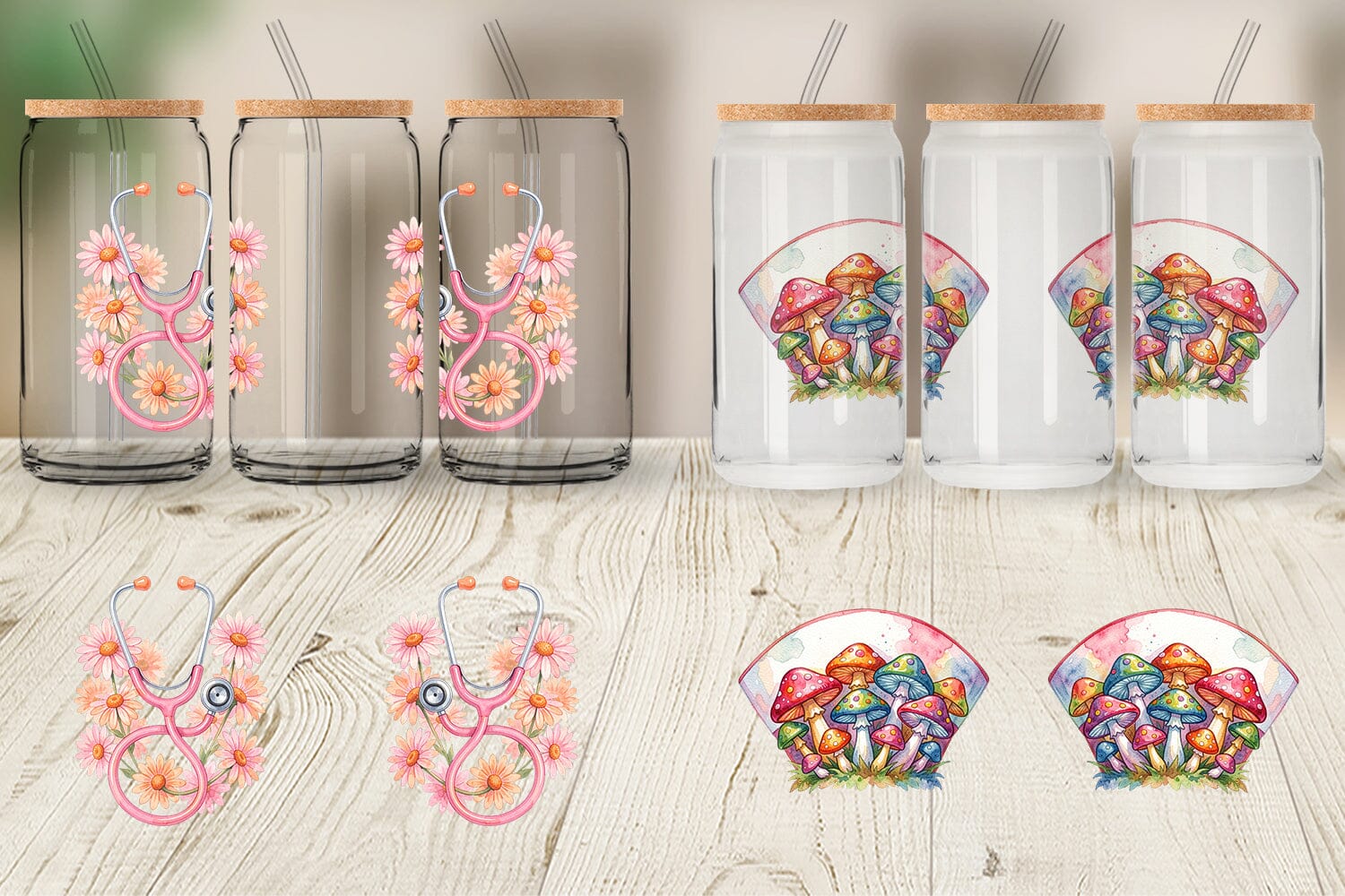 Glass Can Watercolor Retro Groovy Nurse Tools - Image 4