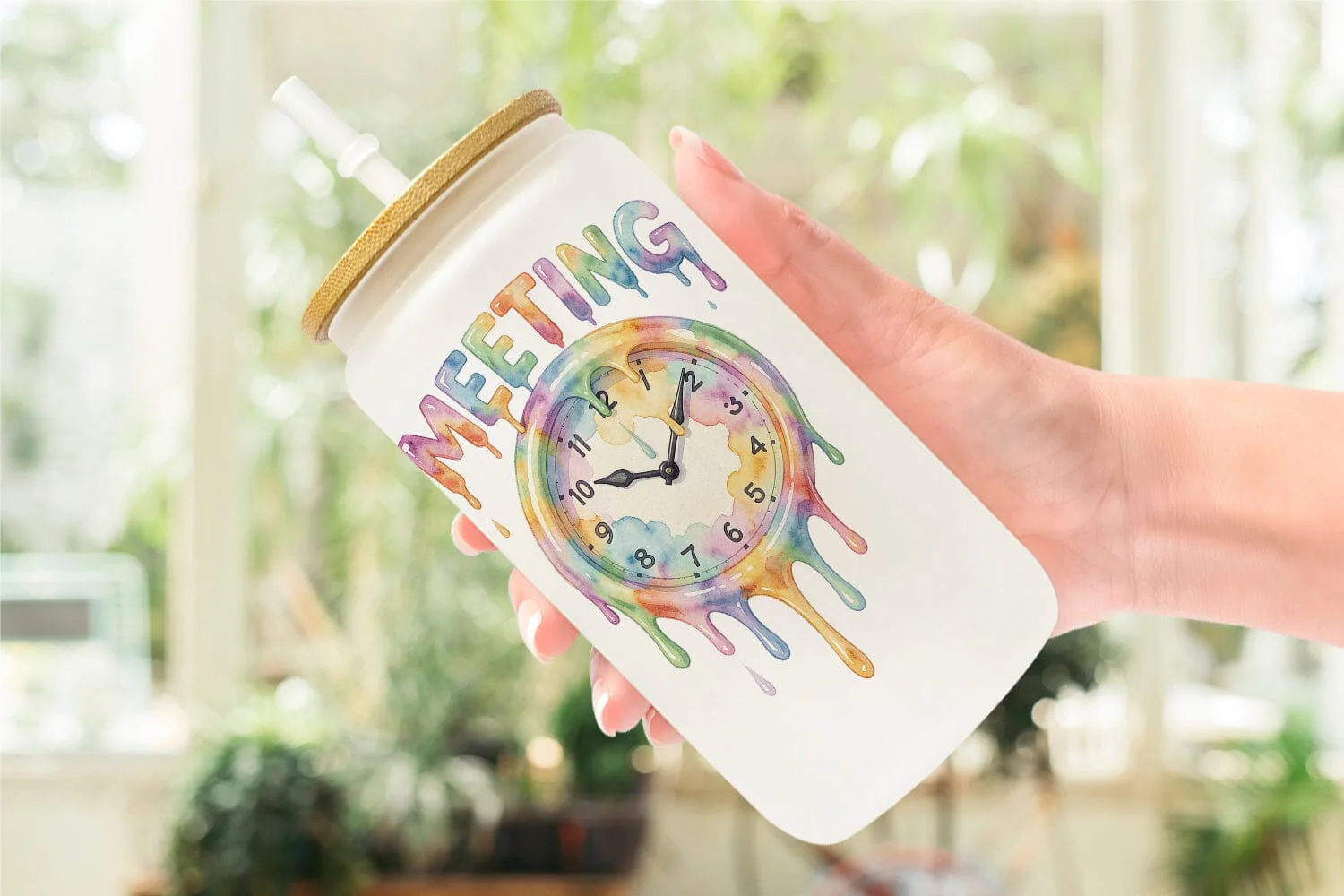 Glass Can Watercolor Sarcastic 90s Office Quotes - Image 6
