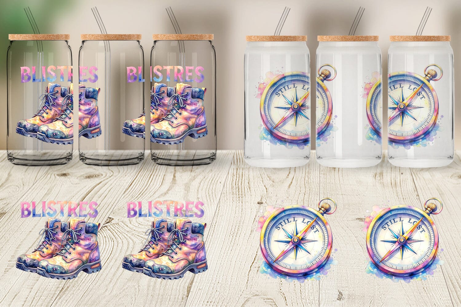 Glass Can Watercolor Sarcastic Wanderlust Quotes - Image 2
