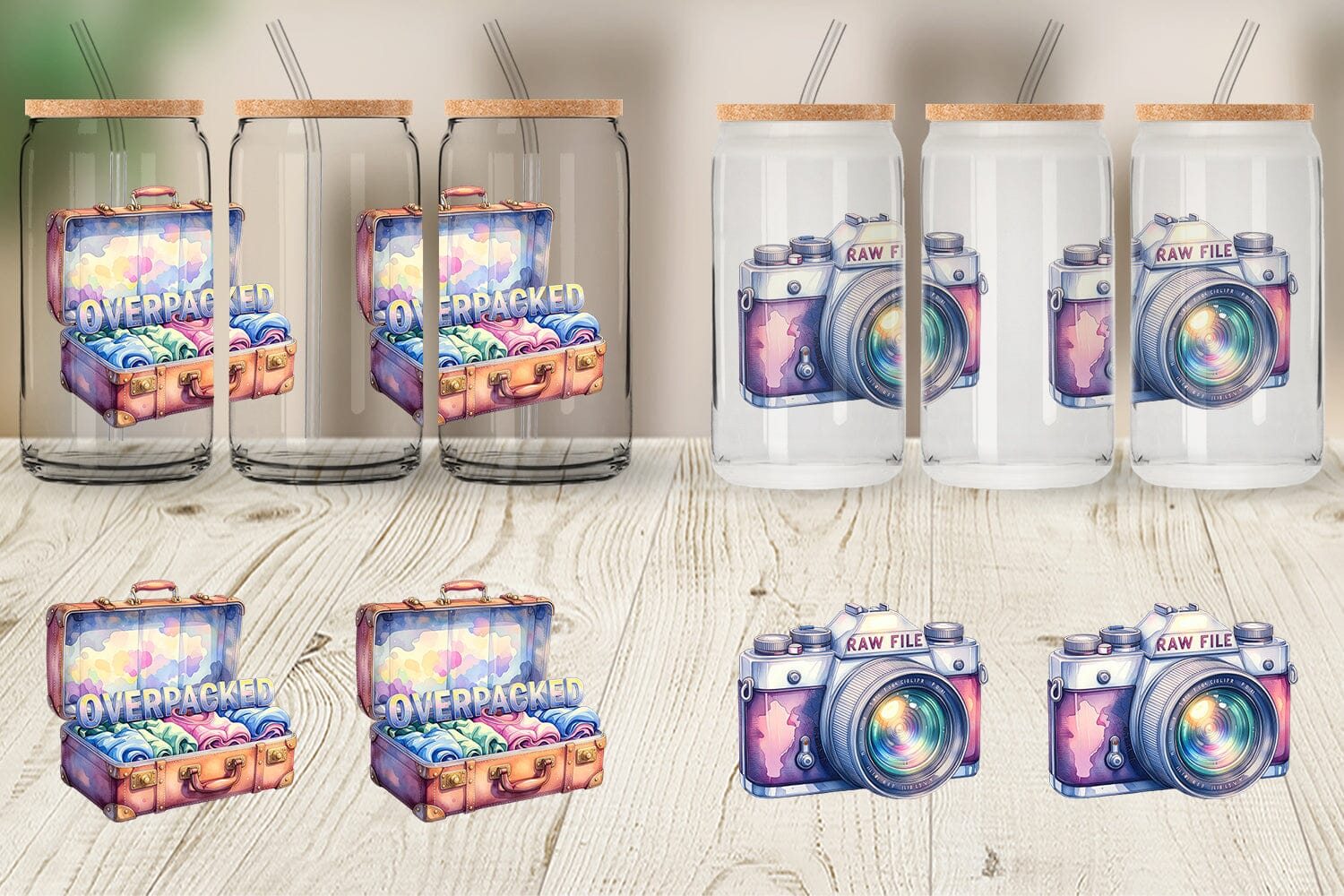 Glass Can Watercolor Sarcastic Wanderlust Quotes - Image 5