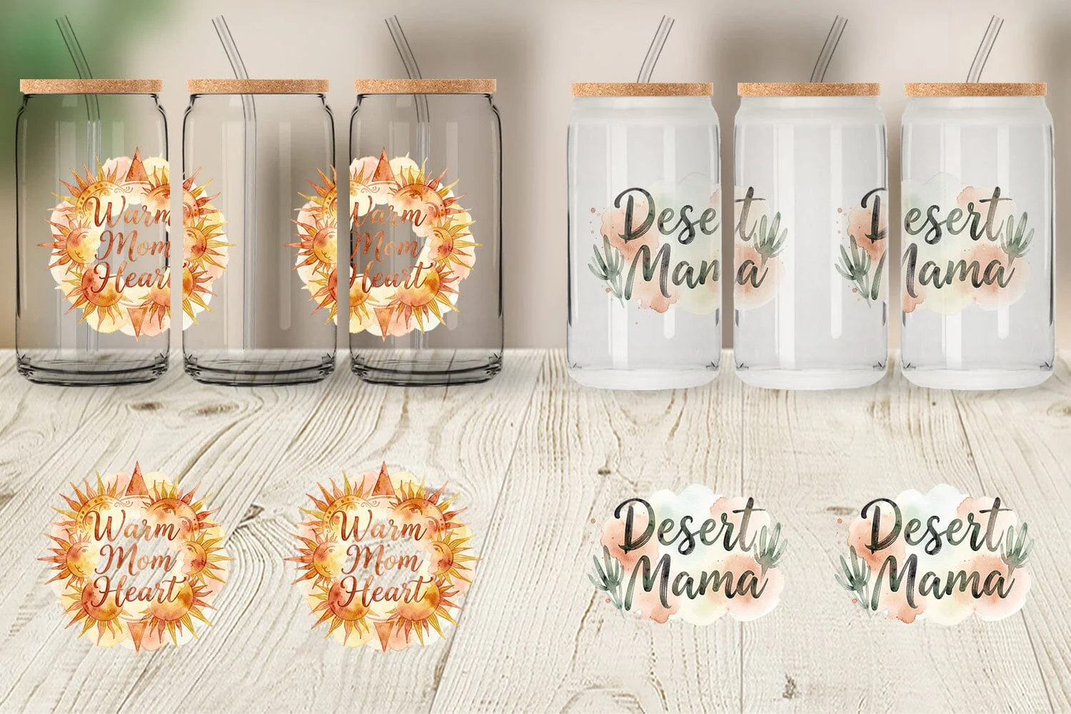 Glass Can Watercolor Terracotta Boho Abstract Mom Quotes - Image 4