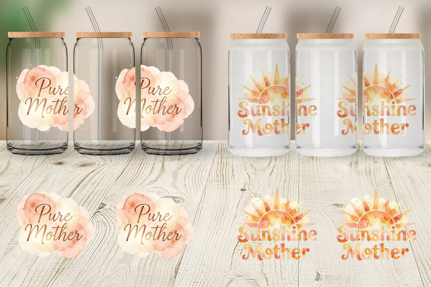 Glass Can Watercolor Terracotta Boho Abstract Mom Quotes - Image 5