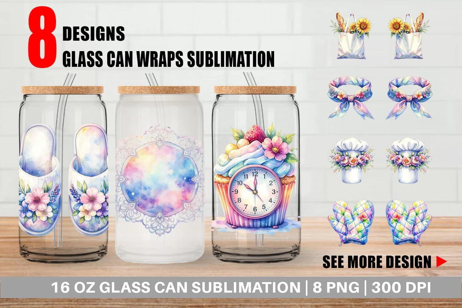 Glass Can Whimsical Apron & Chef Hat