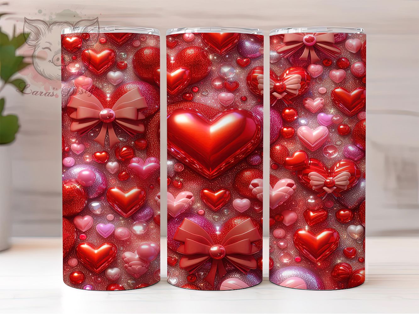 Glitter Coquette Valentine Tumbler, Coquette Heart, Romantic Theme, Glam Style, Sparkle Design, 20Oz Tumbler, Sublimation Wrap