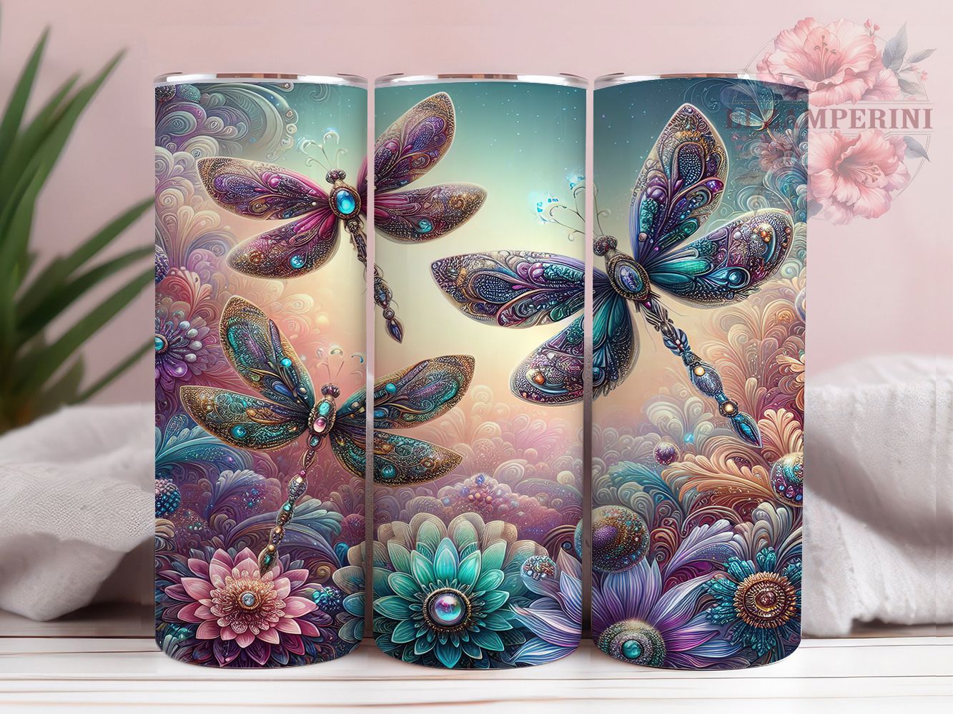 Glitter Shimmer Dragonfly Tumbler, Glowing Butterfly Tumbler, Sparkle Insect Wrap, Whimsical Dragonfly Wrap, Shimmer Butterfly Wrap, Sublimation Design, Trendy Gift Idea