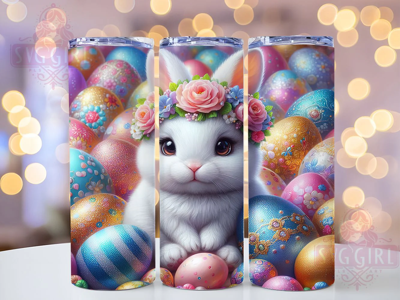 Glitter Sparkly Easter Bunny Tumbler, Cute Easter Tumbler, Glitter Bunny Wrap, Festive Bunny Wrap, Spring Bunny Wrap, Sublimation Design, Trendy Gift Idea