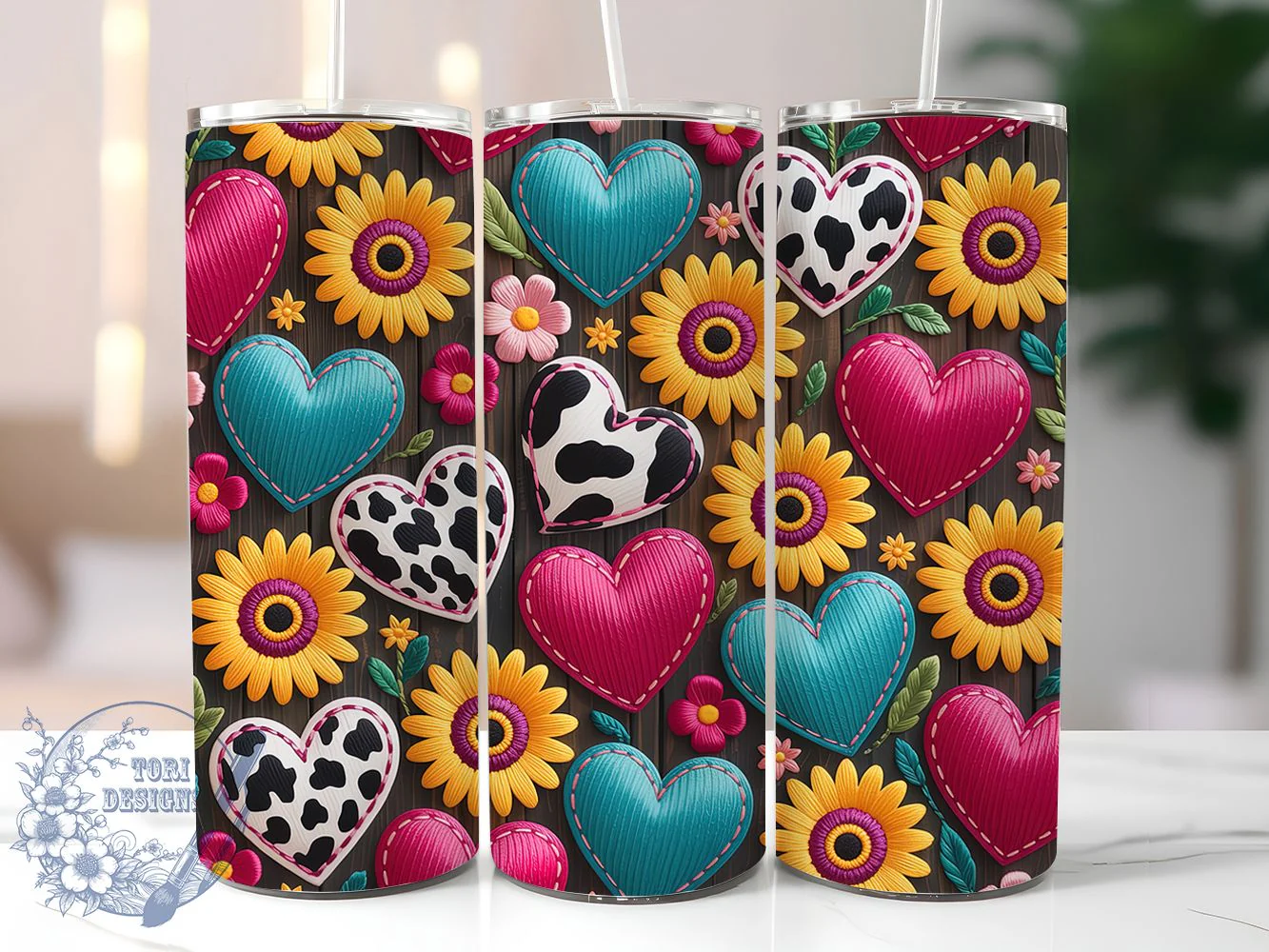 Glitter Western Sunflower Heart Tumbler, Leopard Sunflower Tumbler, Rustic Wood Wrap, Glitter Western Wrap, Country Sunflower Wrap, Sublimation Design, Trendy Gift Idea