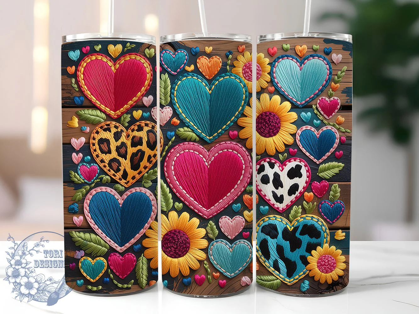Glitter Western Sunflower Heart Tumbler, Leopard Sunflower Tumbler, Rustic Wood Wrap, Glitter Western Wrap, Country Sunflower Wrap, Sublimation Design, Trendy Gift Idea