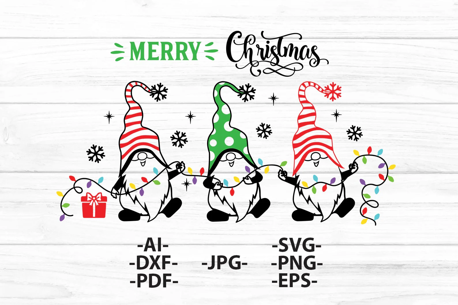 Gnomies Merry Christmas Svg, Happy new year Svg, Gnomies hold lights, Gnome Svg, Gnomies tshirt, Christmas 2022 Svg, Christmas cut files - Image 3