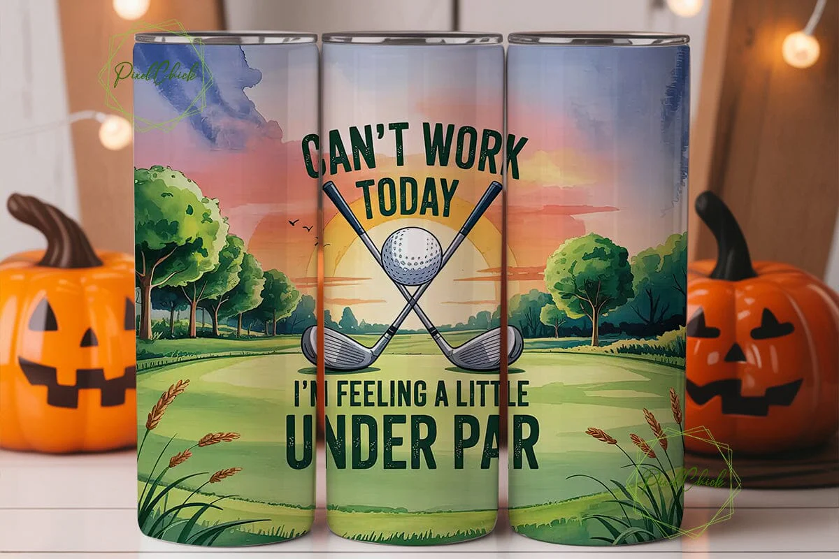 Golf Sunset 20oz Tumbler Wrap - Image 2