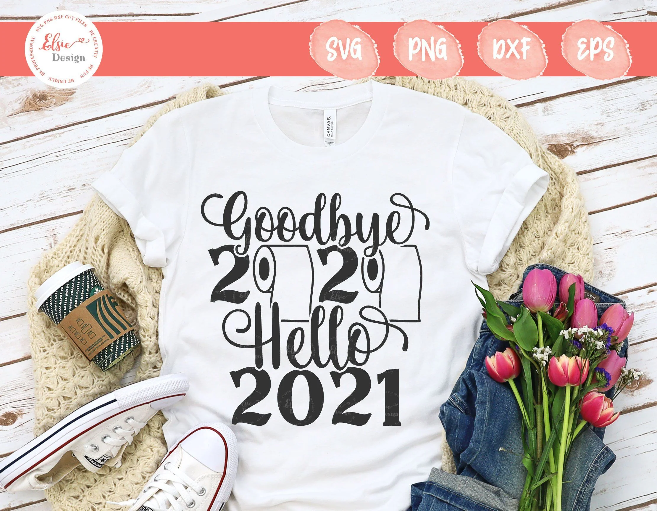 Goodbye 2020 Hello 2021 - SVG, PNG, DXF, EPS