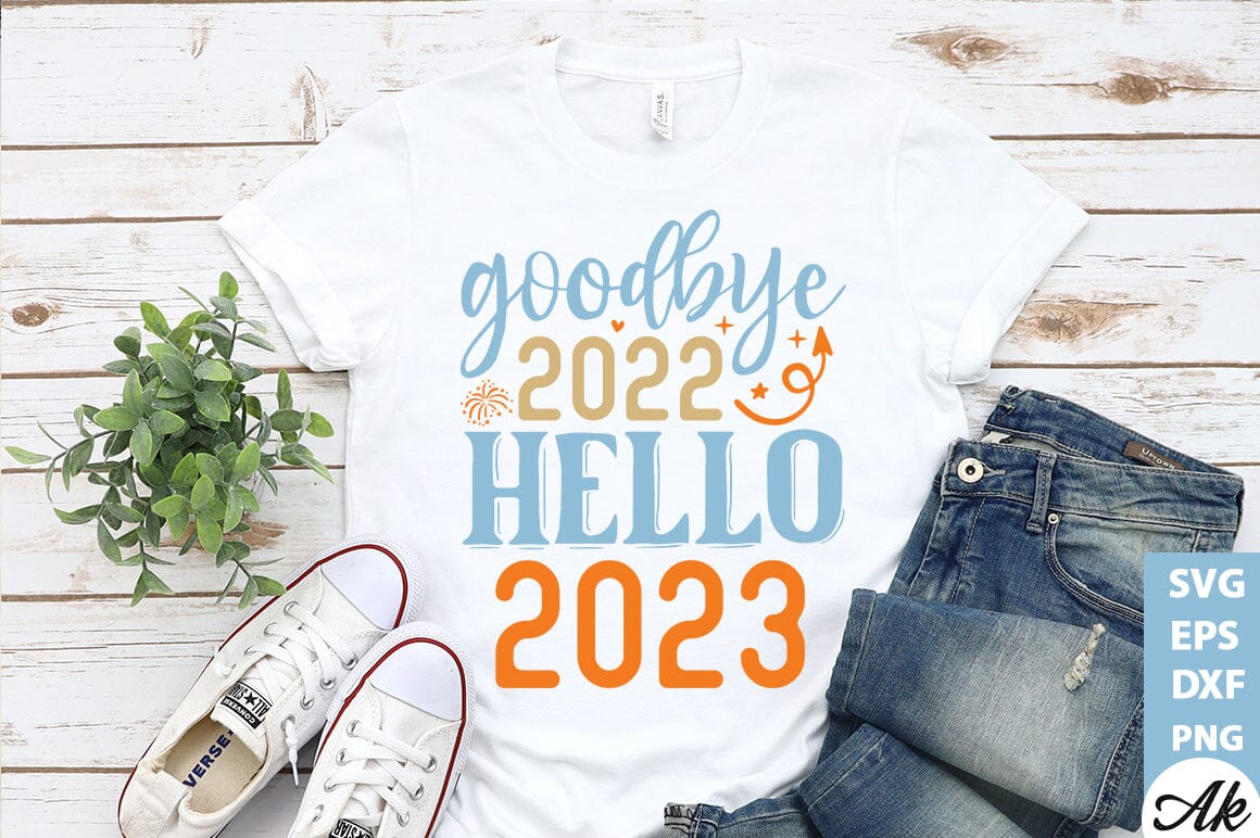 Goodbye 2022 hello 2023 SVG