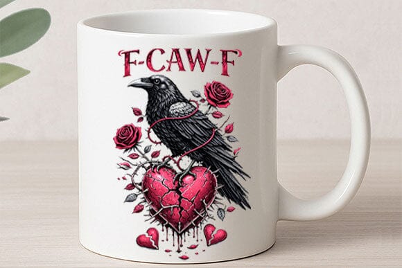 Gothic Raven Broken Heart PNG - Image 4