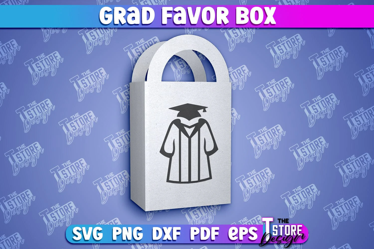 Grad Favor Box Paper Cut | Grad Cap Treat Box | Grad 2024 Design - Image 9