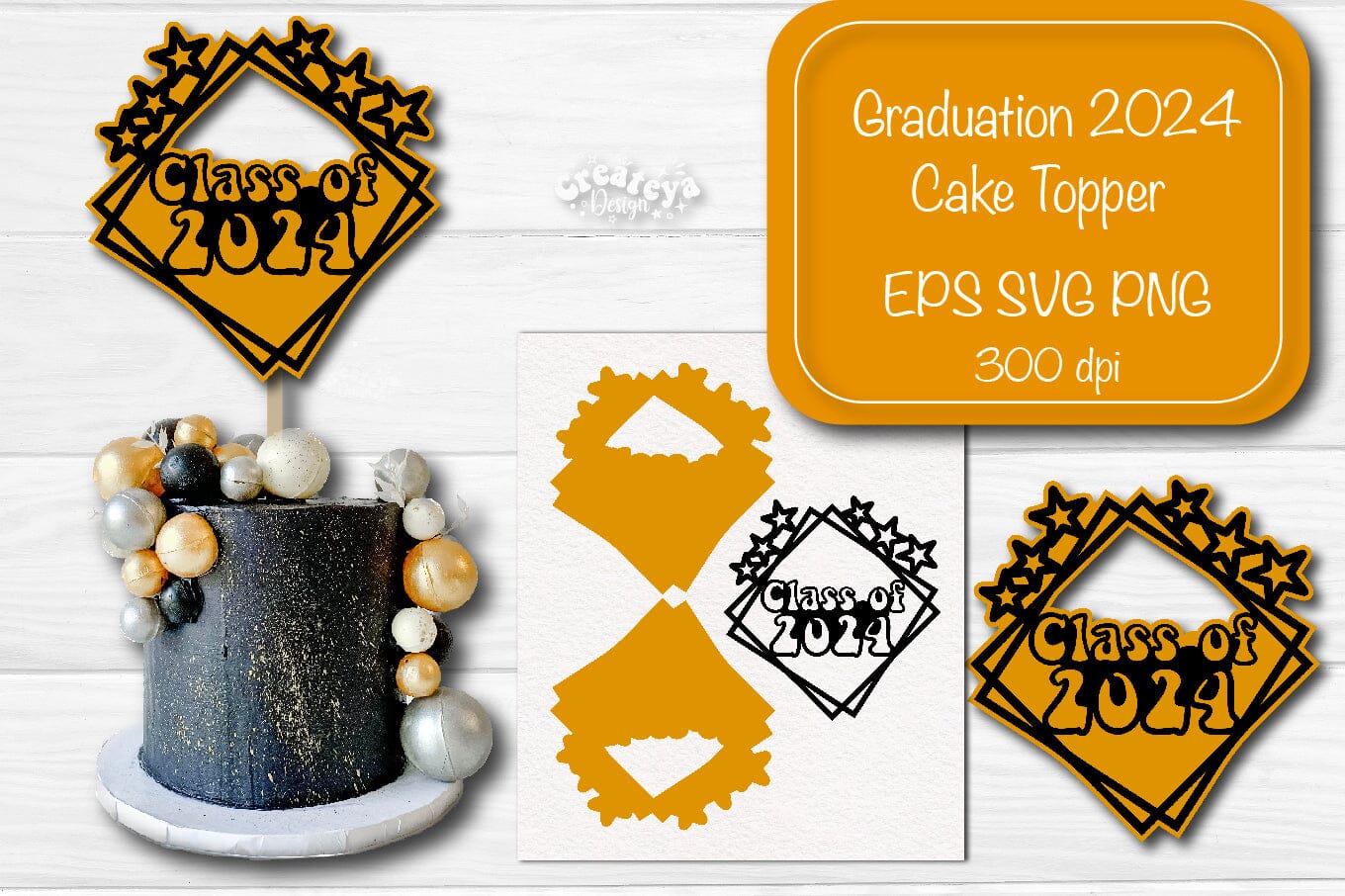 Graduation 2024 cake topper Cupcake topper Graduation Layered topper Papercut SVG