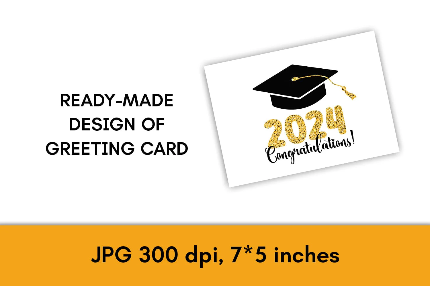 Graduation 2024 PNG Sublimation | Academic Cap SVG | Graduation Congrats Greeting Card | T Shirt Glitter Print | Class 2024 - Image 3