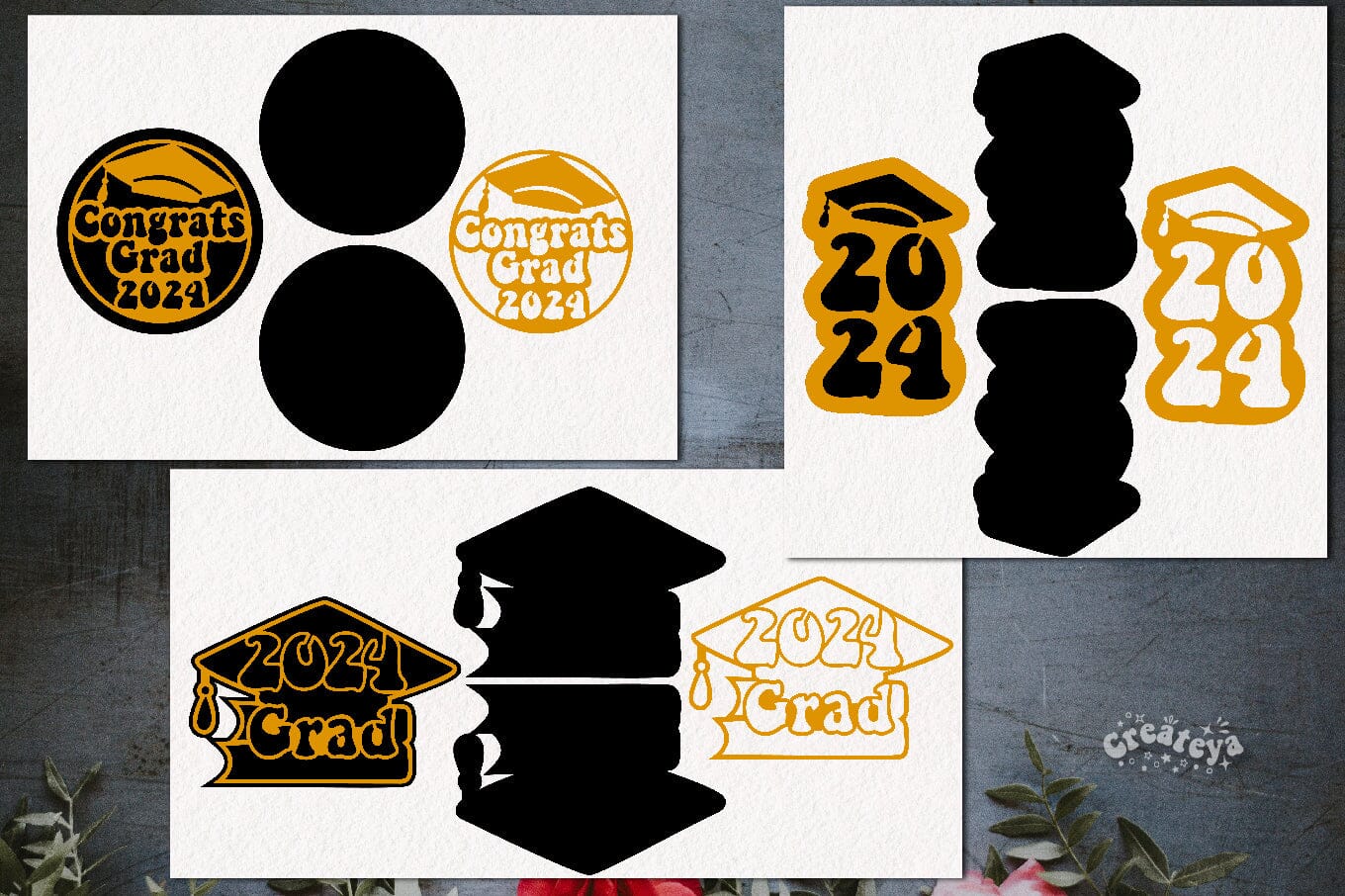 Graduation Bundle SVG 2024 Money Holder Topper SVG 2024 Graduation Papercut Bundle Money sleeve SVG Money cake Cardstock - Image 2