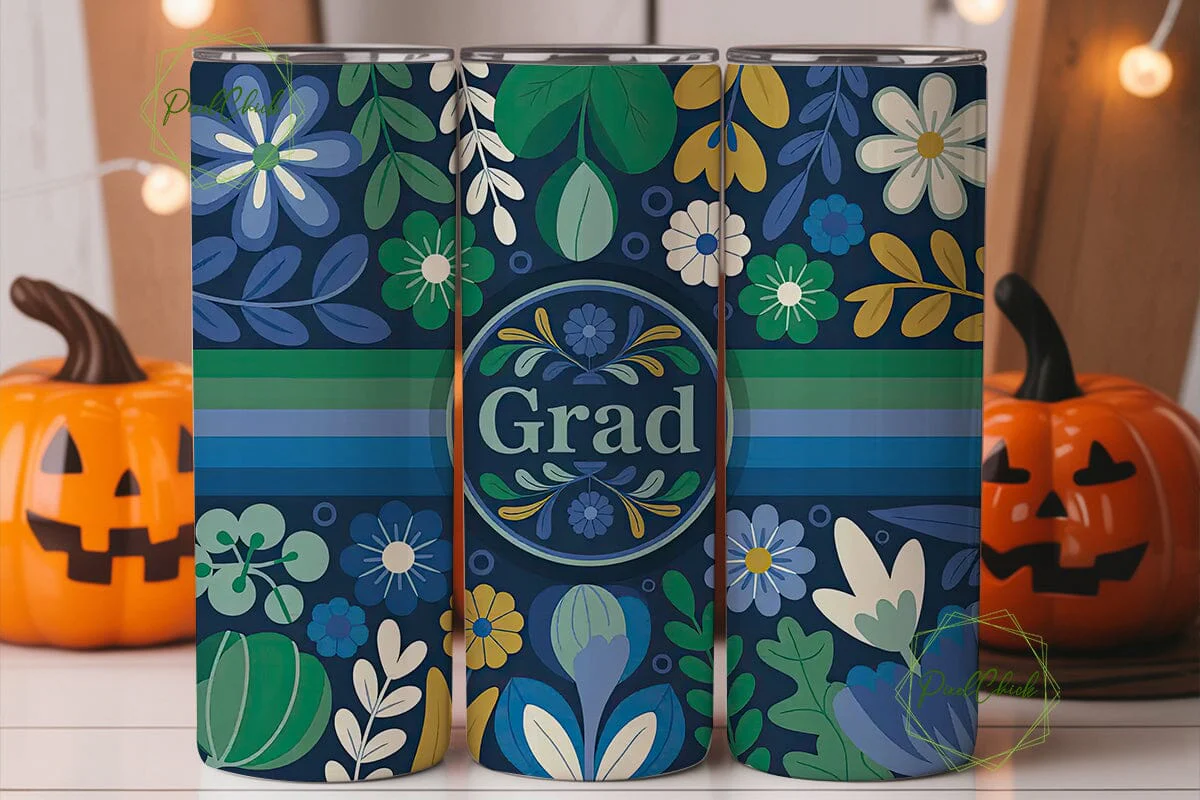 Graduation Floral Tumbler Wrap - Image 2