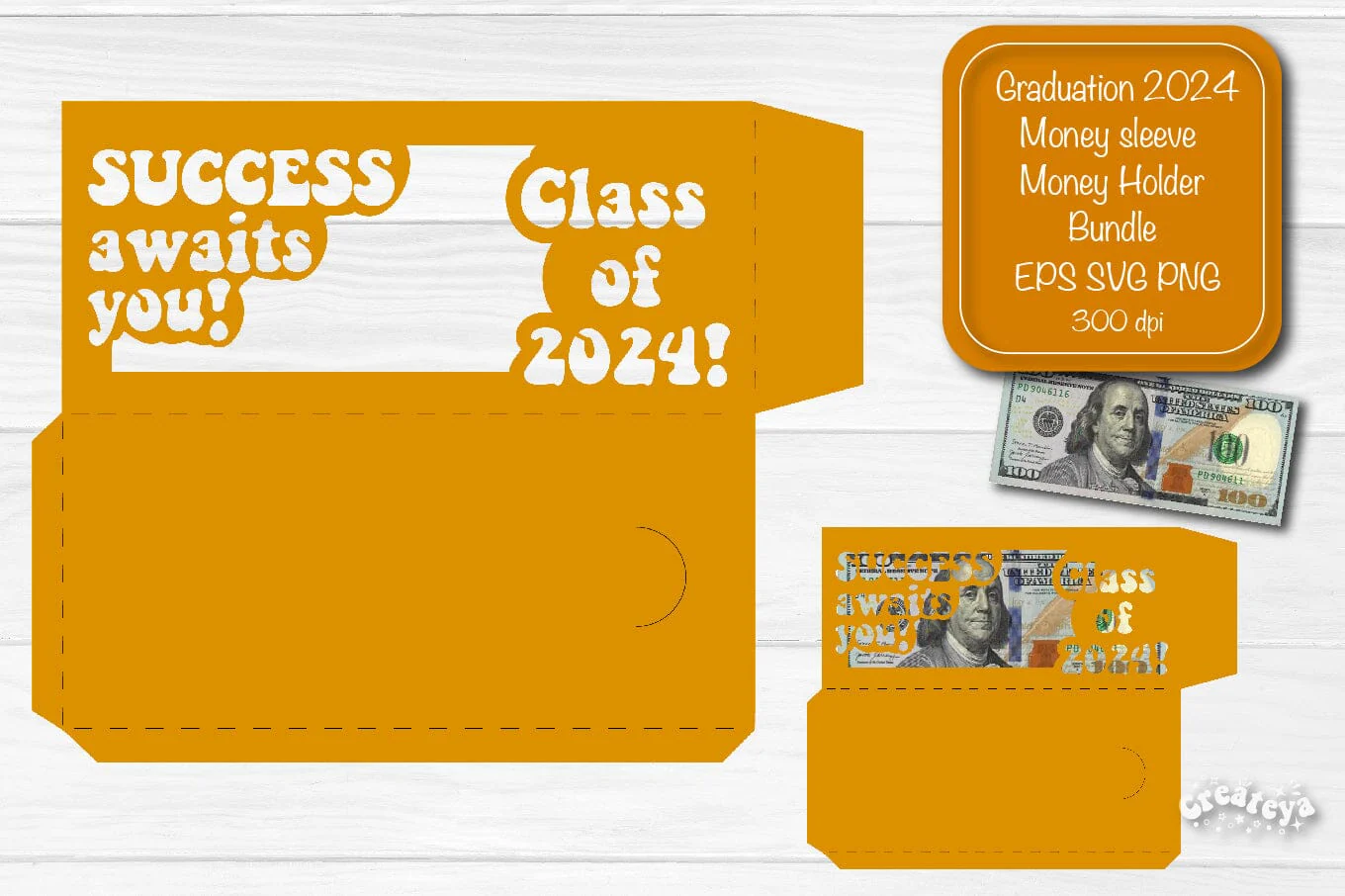 Graduation money holder SVG 2024 Graduation Gift Money sleeve SVG Cardstock Papercut