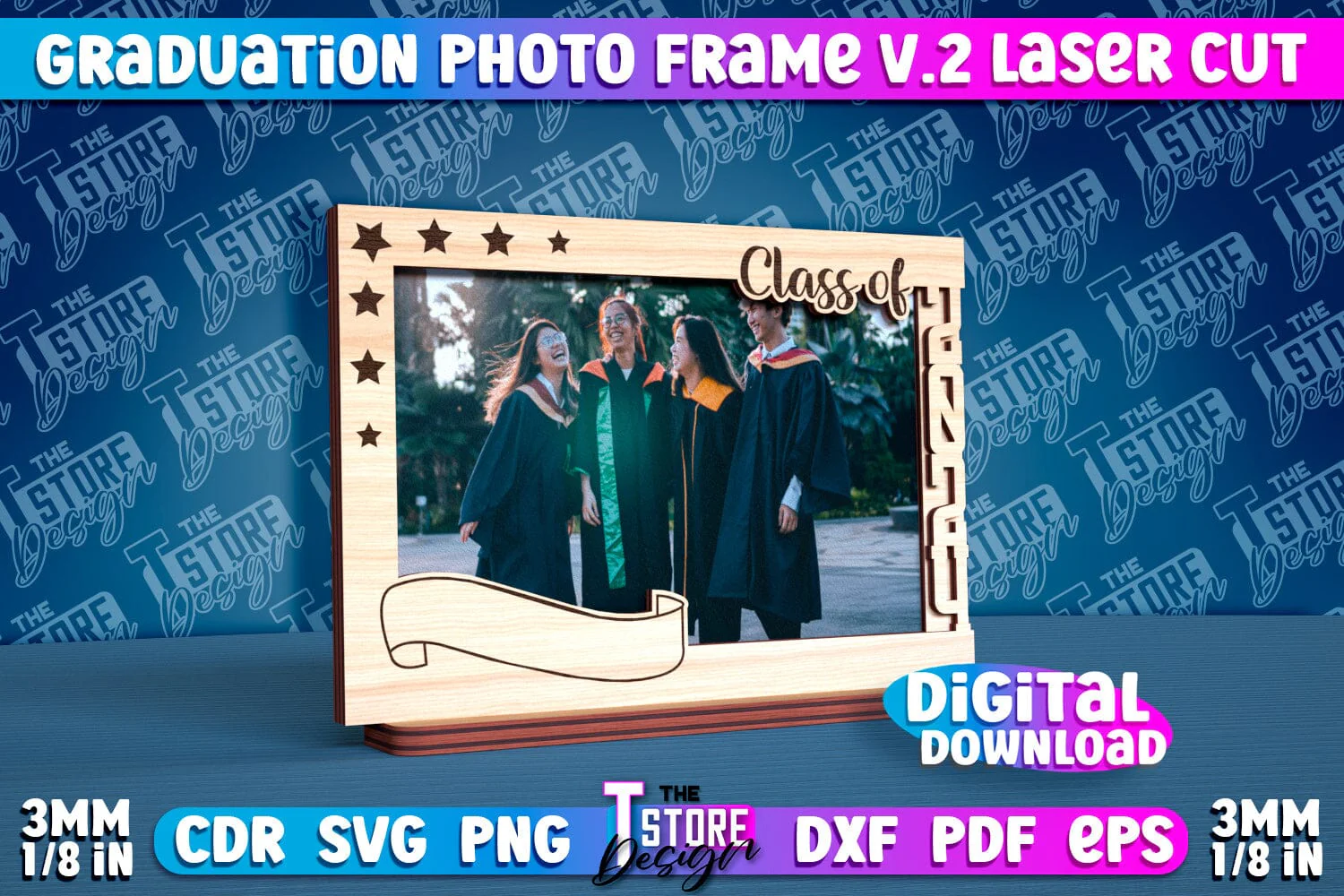 Graduation Photo Frame Laser Cut Bundle | Senior 2024 3d Photo Frame | Class of 2024 Laser Design - Image 6
