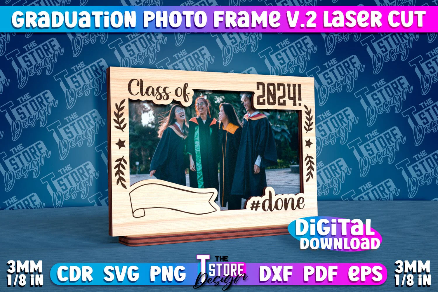 Graduation Photo Frame Laser Cut Bundle | Senior 2024 3d Photo Frame | Class of 2024 Laser Design - Image 7