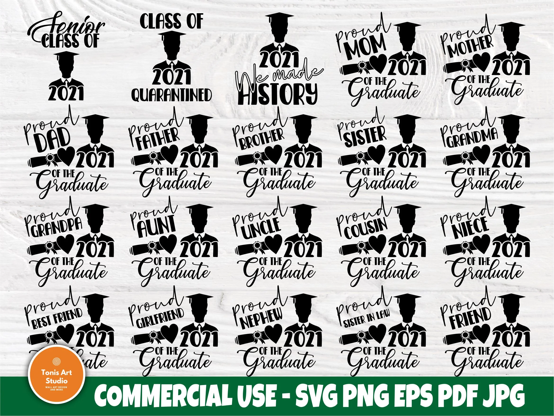 Graduation SVG Bundle, Class of 2021, Graduate Svg