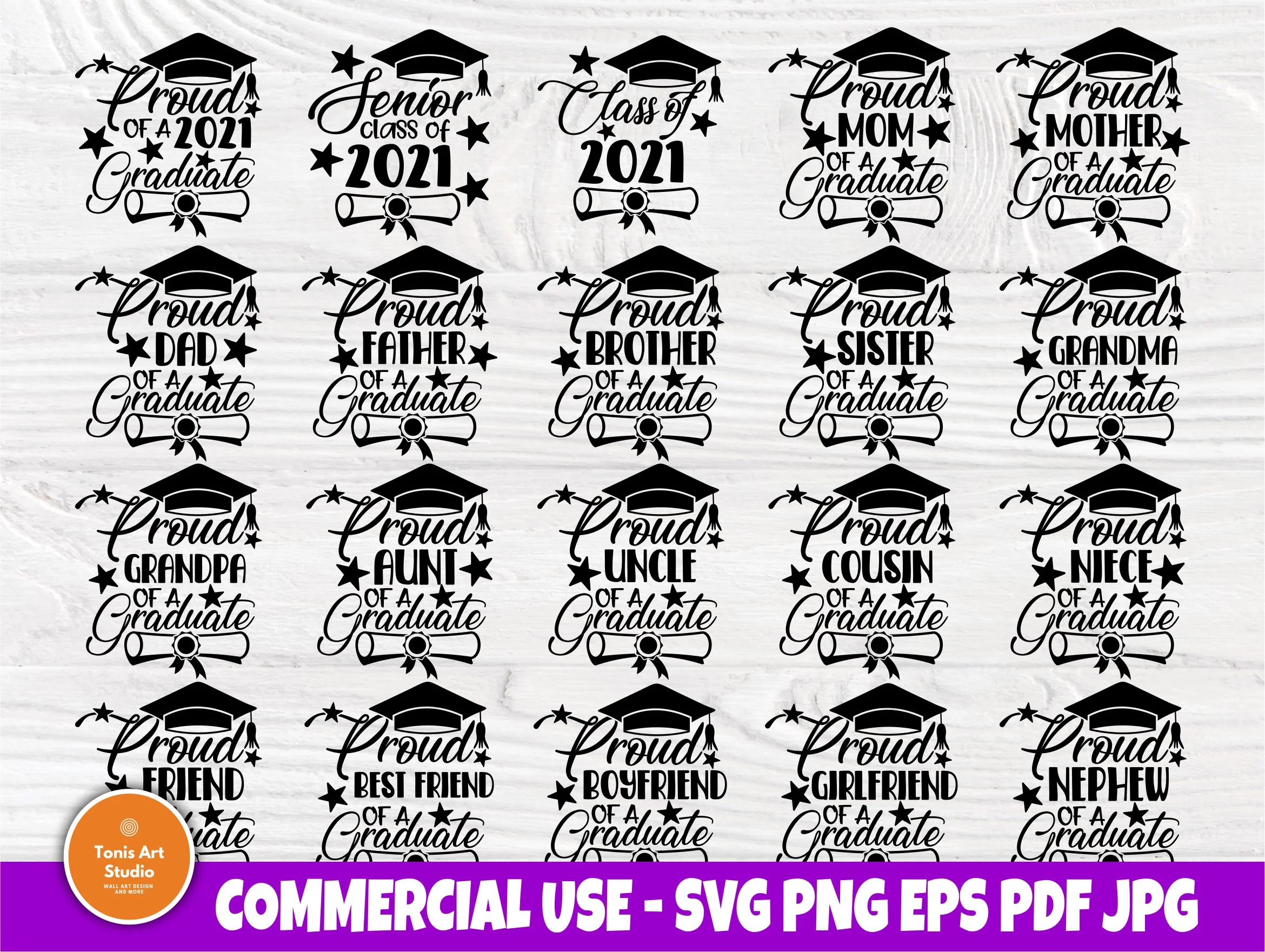 Graduation SVG Bundle, Class of 2021 Svg, Graduate