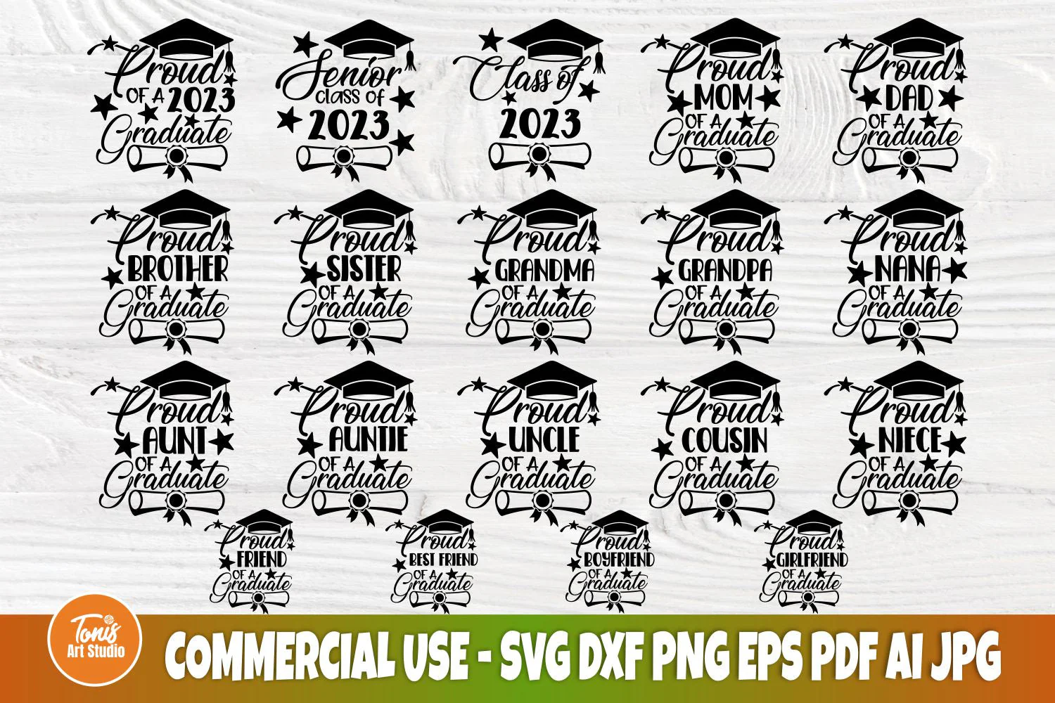 Graduation SVG Cut Files, Proud Family Bundle, Class of 2023