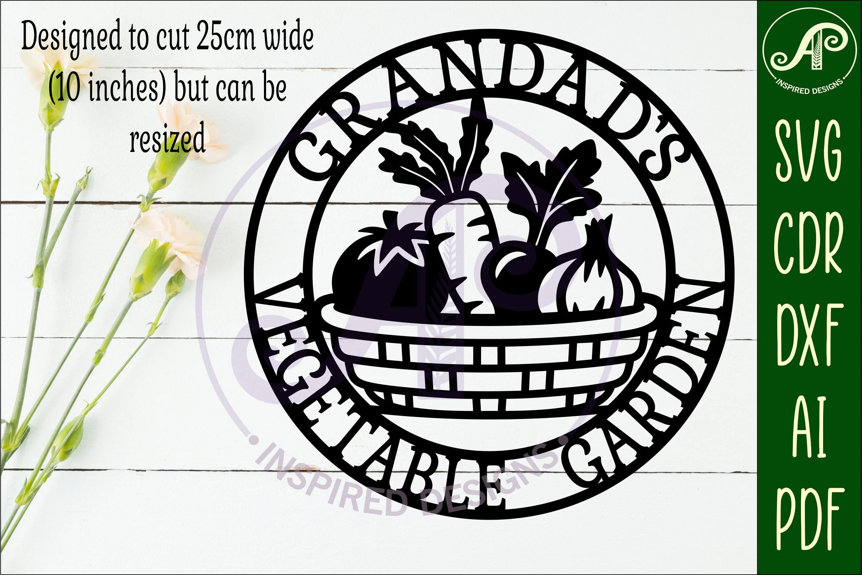 Grandad's Vegetable Garden Sign SVG, Laser Cut Vegetable Gar - Image 2