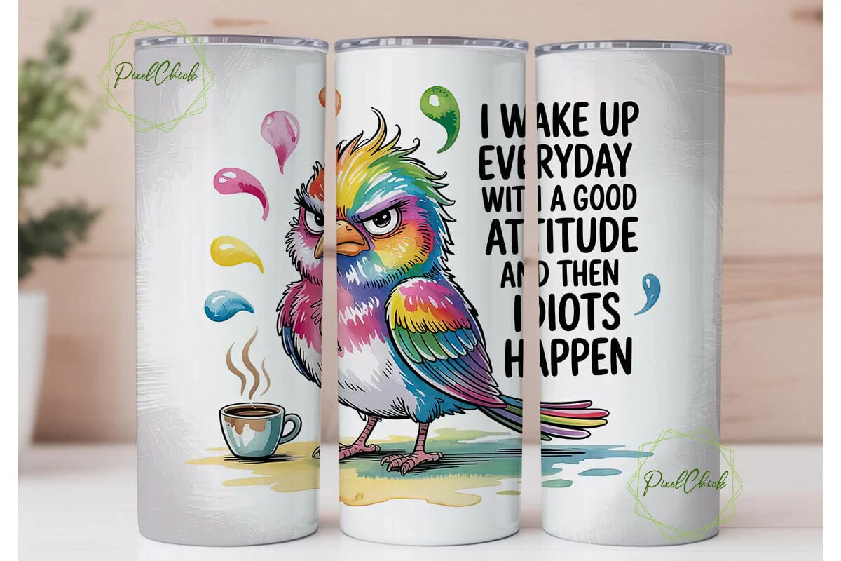 Grumpy Bird Coffee Tumbler Wrap - Image 2