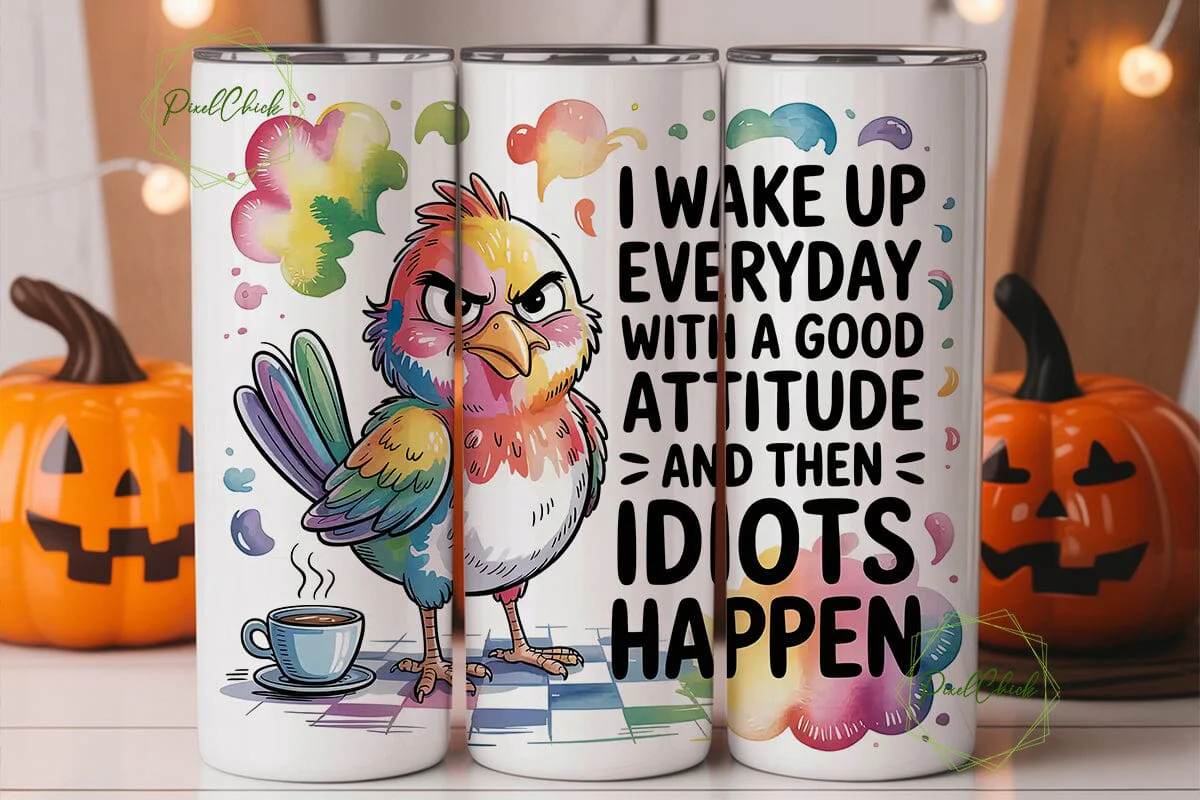 Grumpy Bird Coffee Tumbler Wrap - Image 3