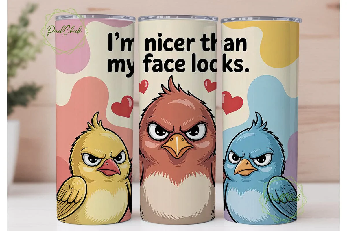 Grumpy Birds 20oz Tumbler Wrap