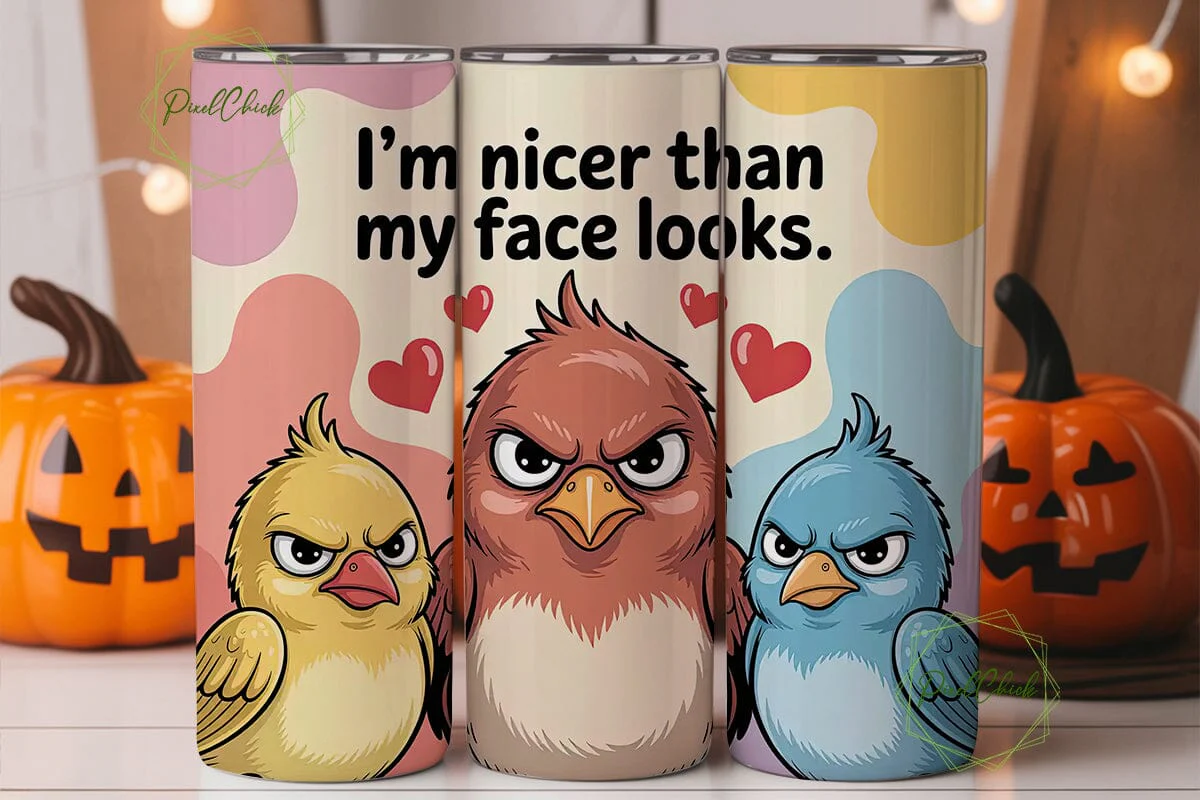 Grumpy Birds 20oz Tumbler Wrap - Image 2